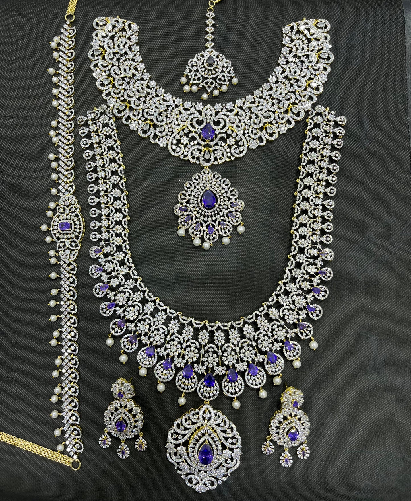 American Diamond Stones Bridal Combo Set