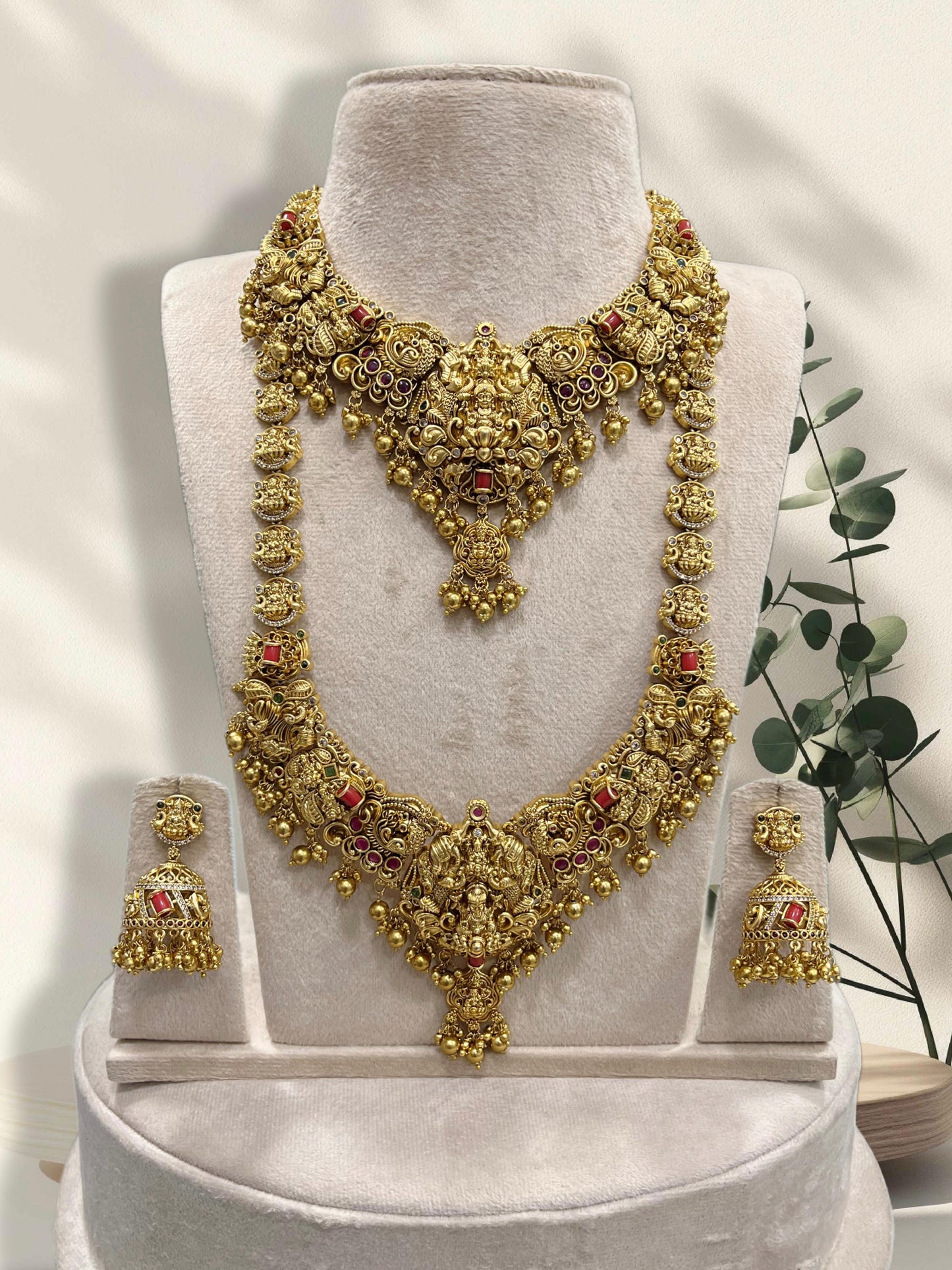 Nakshi Work with Coral Beads Bridal Combo Set