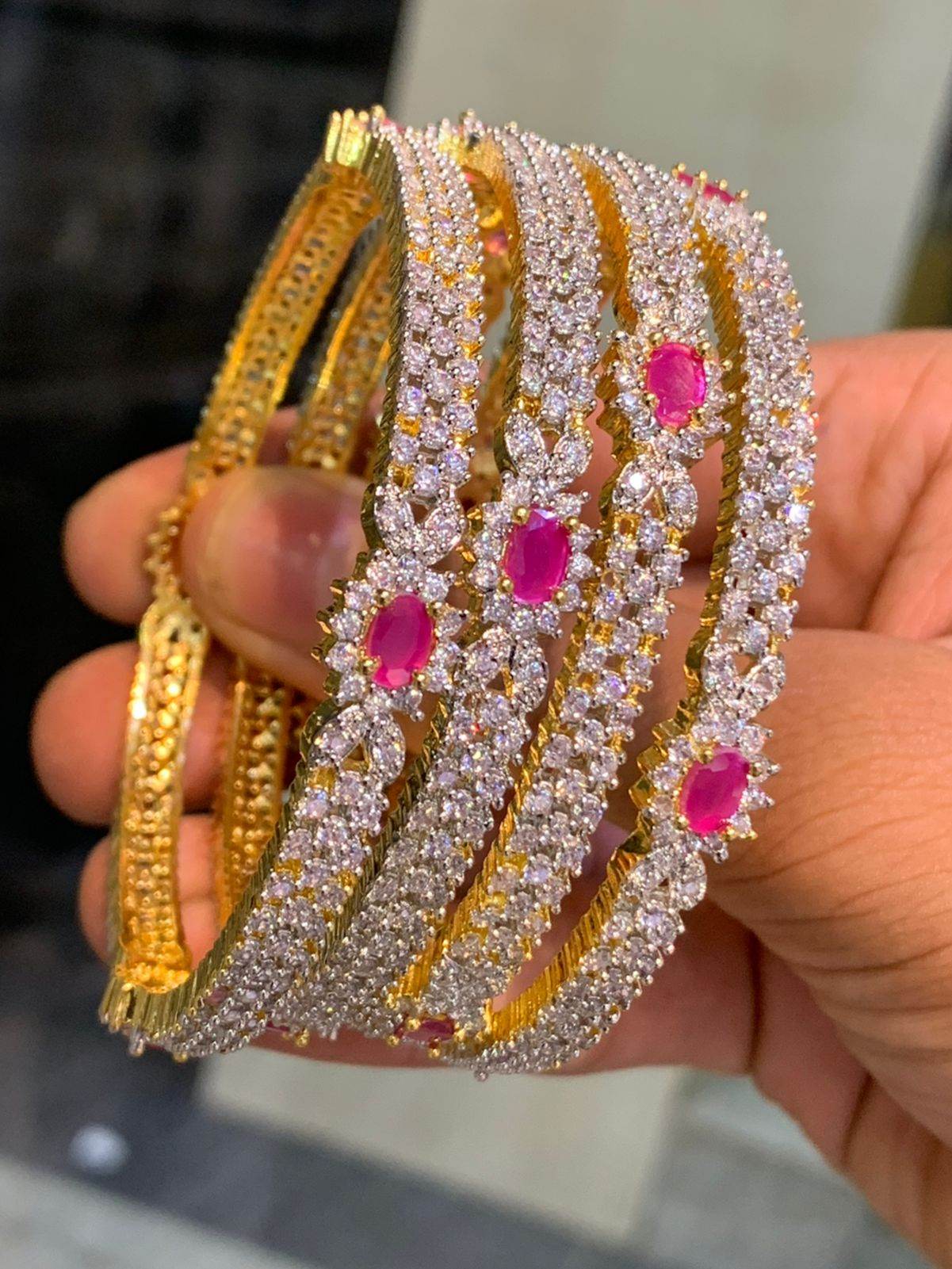 AD Stone Bangles - Nakshatra Jewels