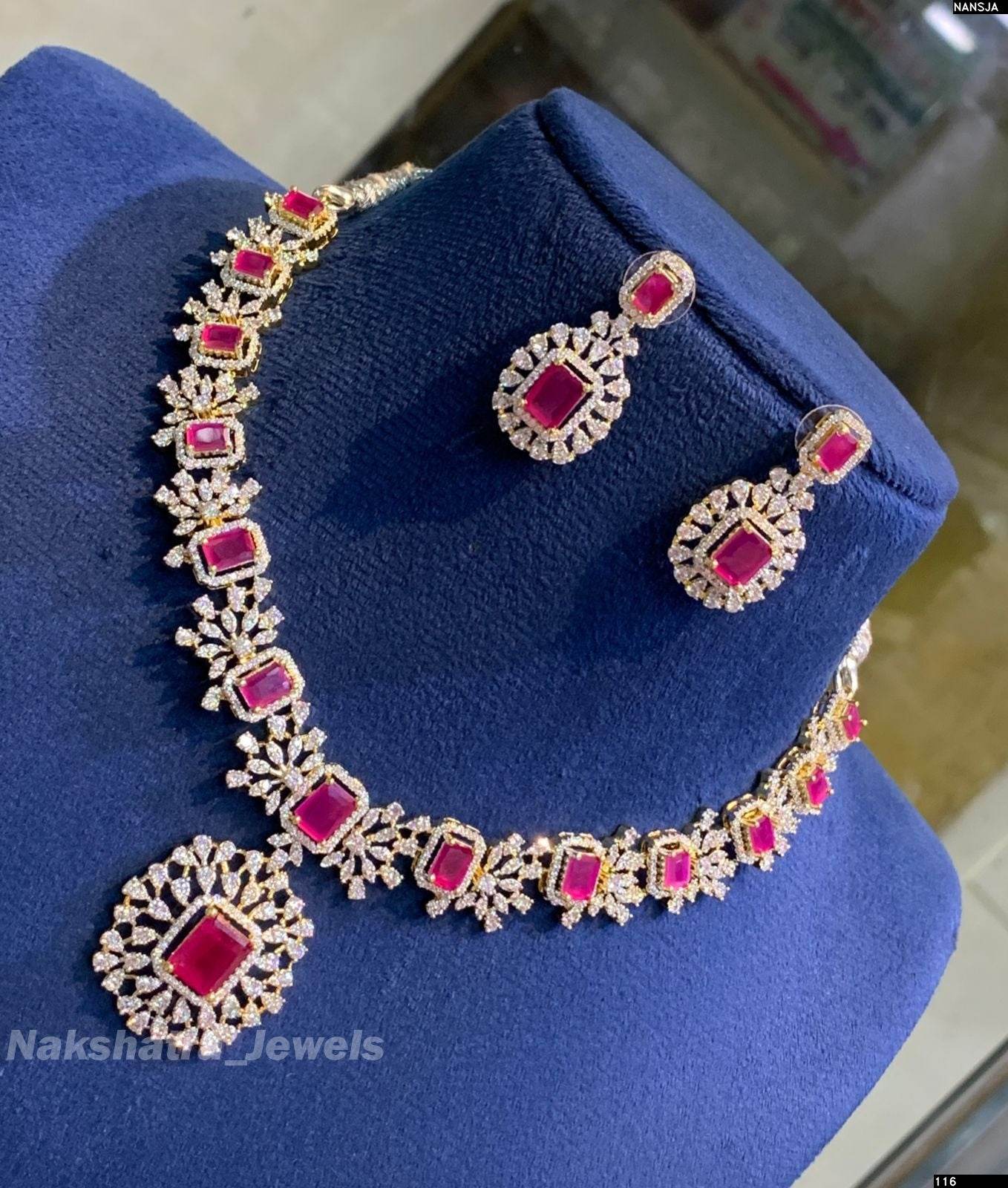 American Diamond Stone Necklace - Nakshatra Jewels