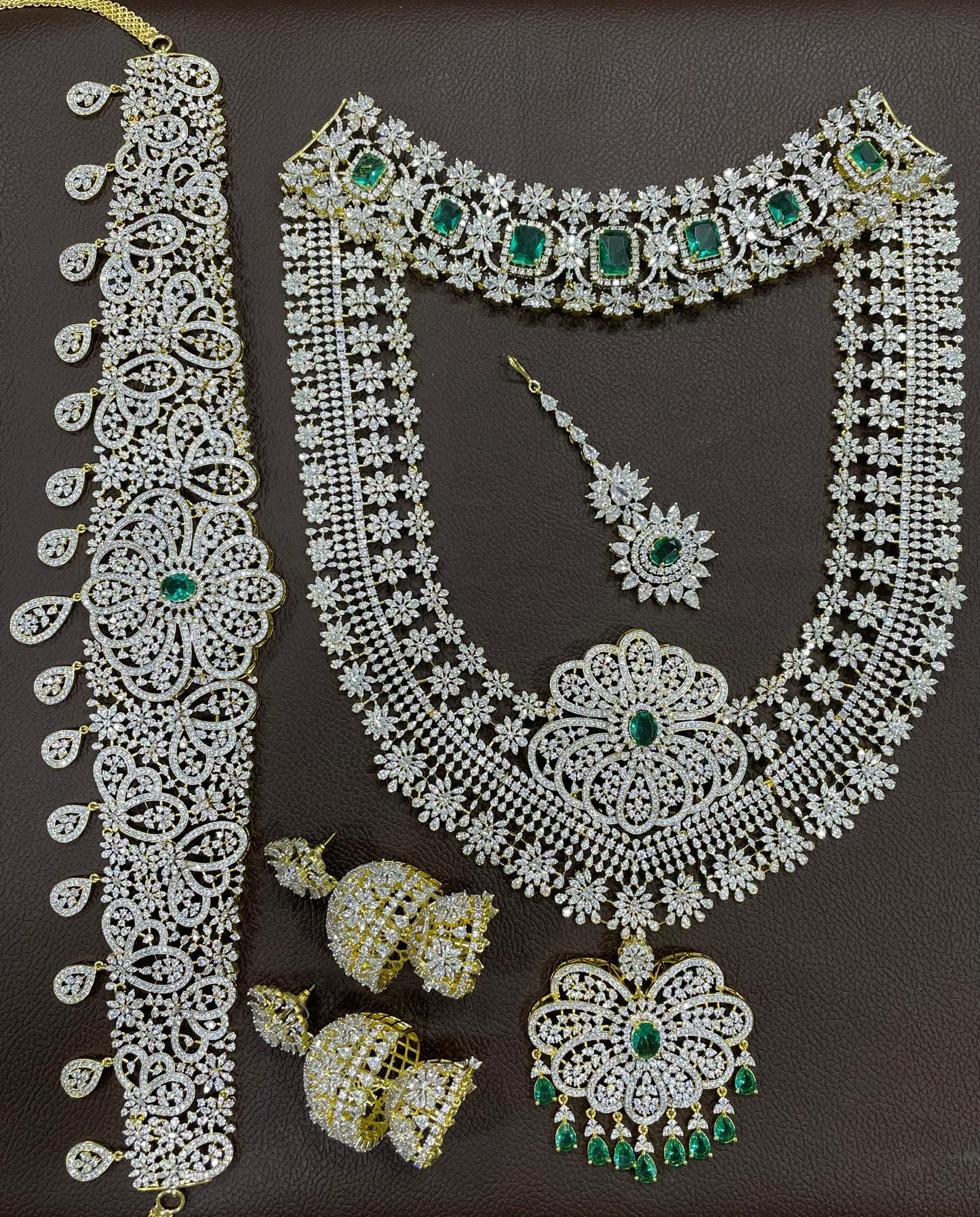 American Diamond Stones Bridal Combo Set