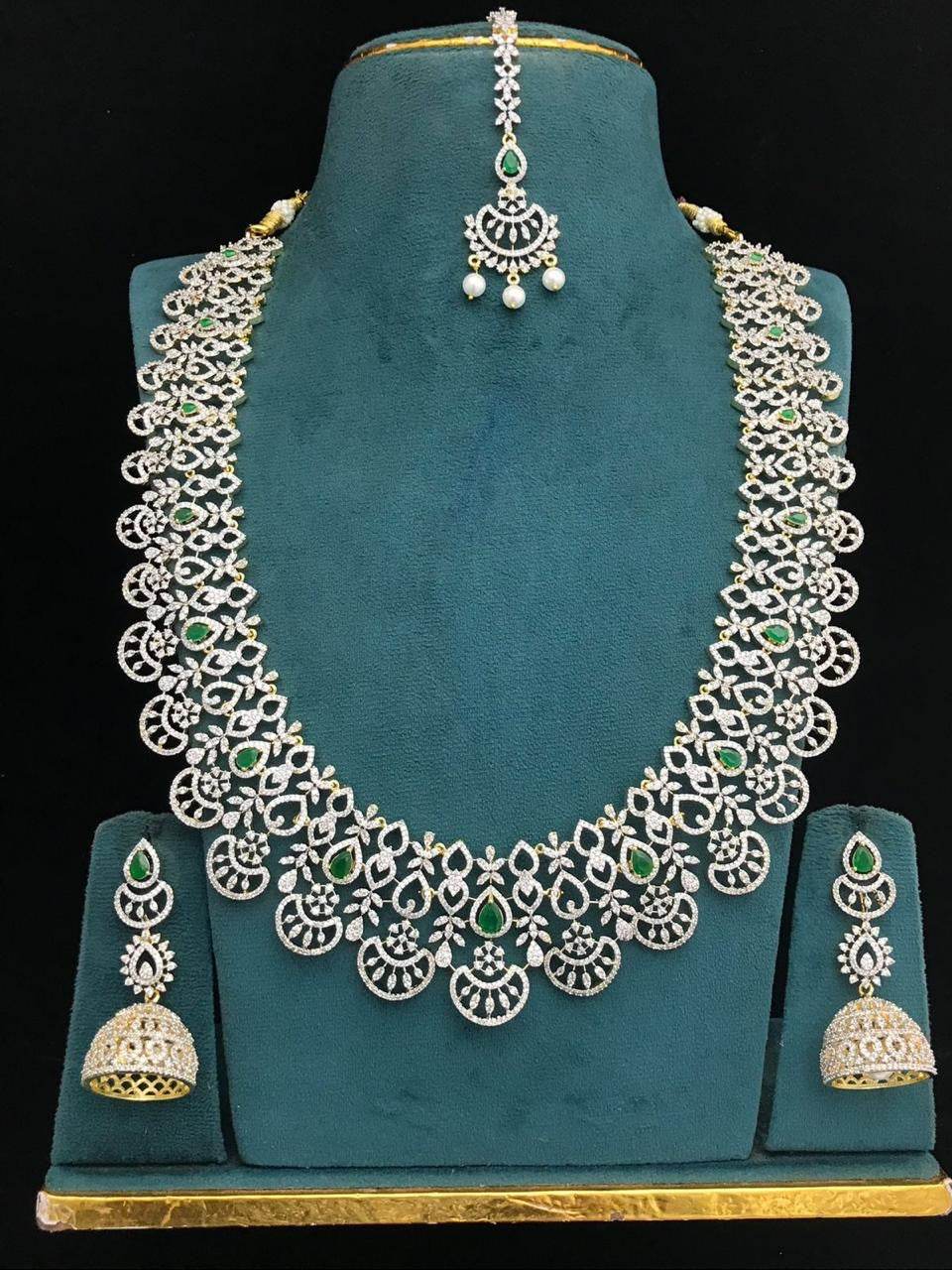 American Diamond Stone Bridal Haram - Nakshatra Jewels