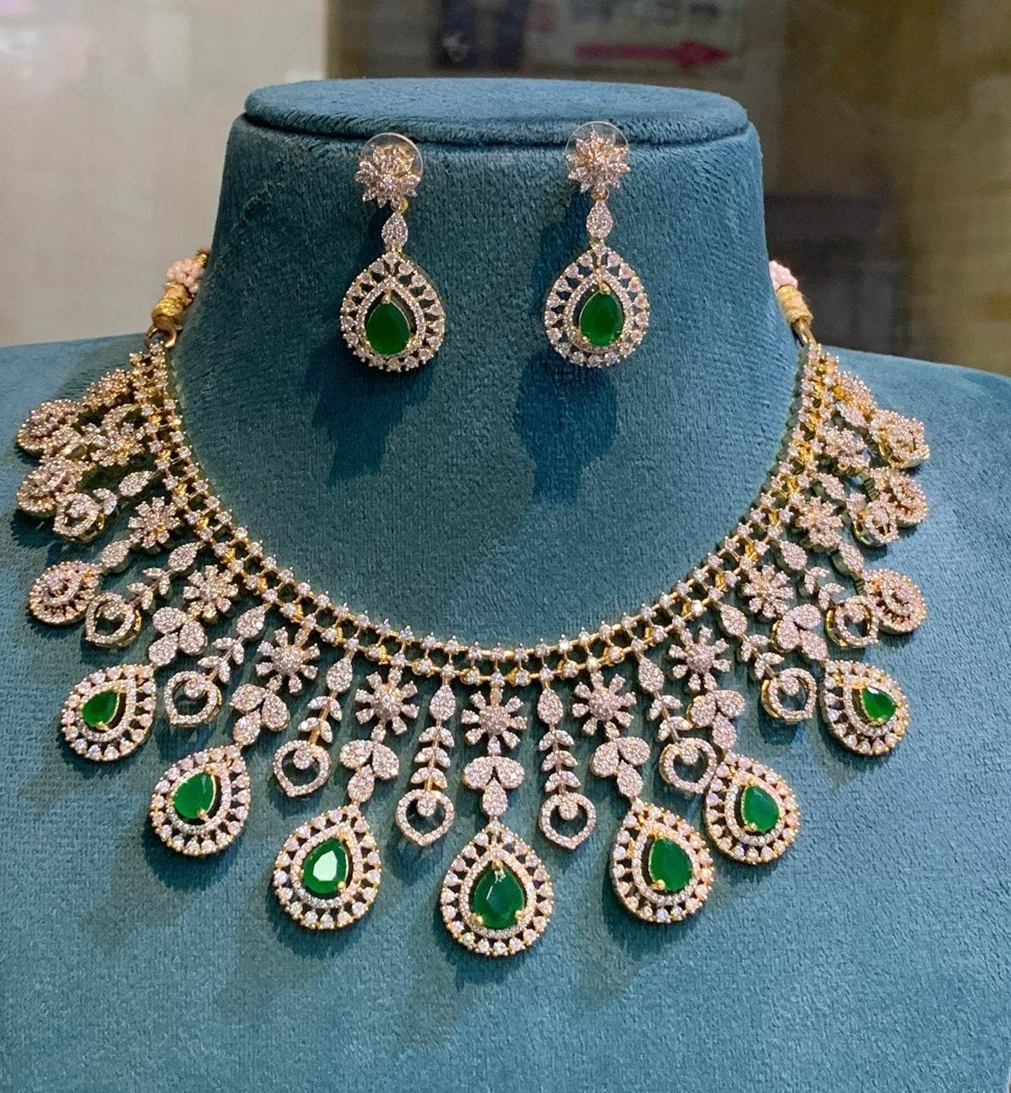 American Diamond Stones Necklace - Nakshatra Jewels
