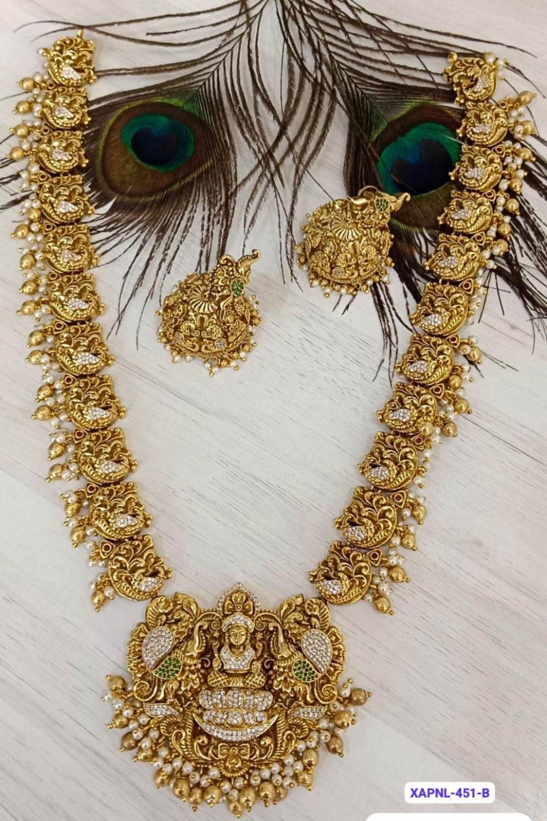 Nakshi Work with AD Stones Haram - Nakshatra Jewels