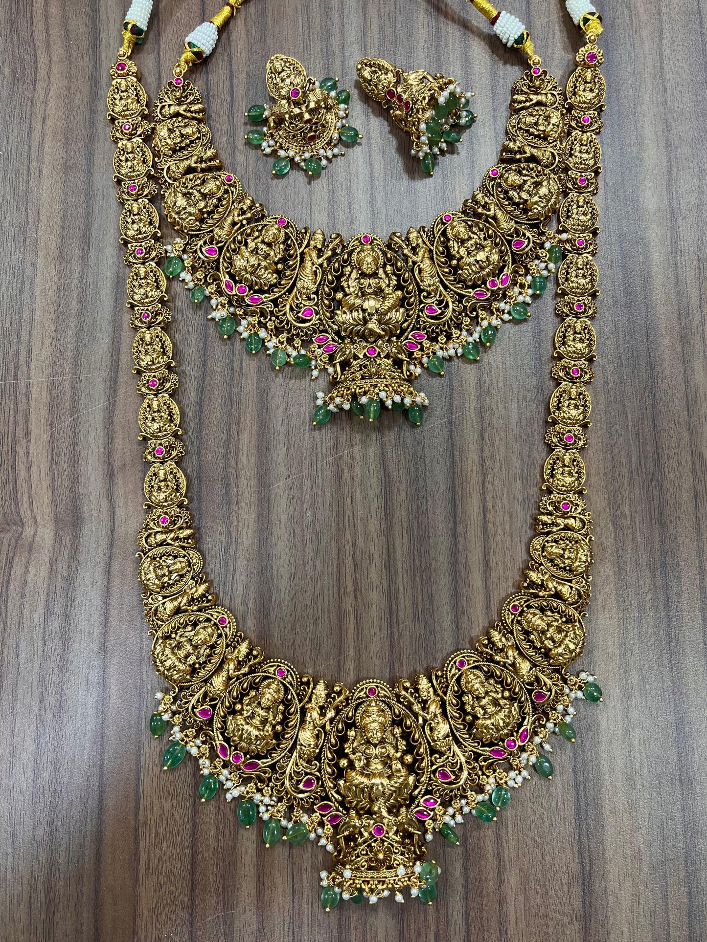 Nakshi work with Kundan Stones Bridal Combo Set
