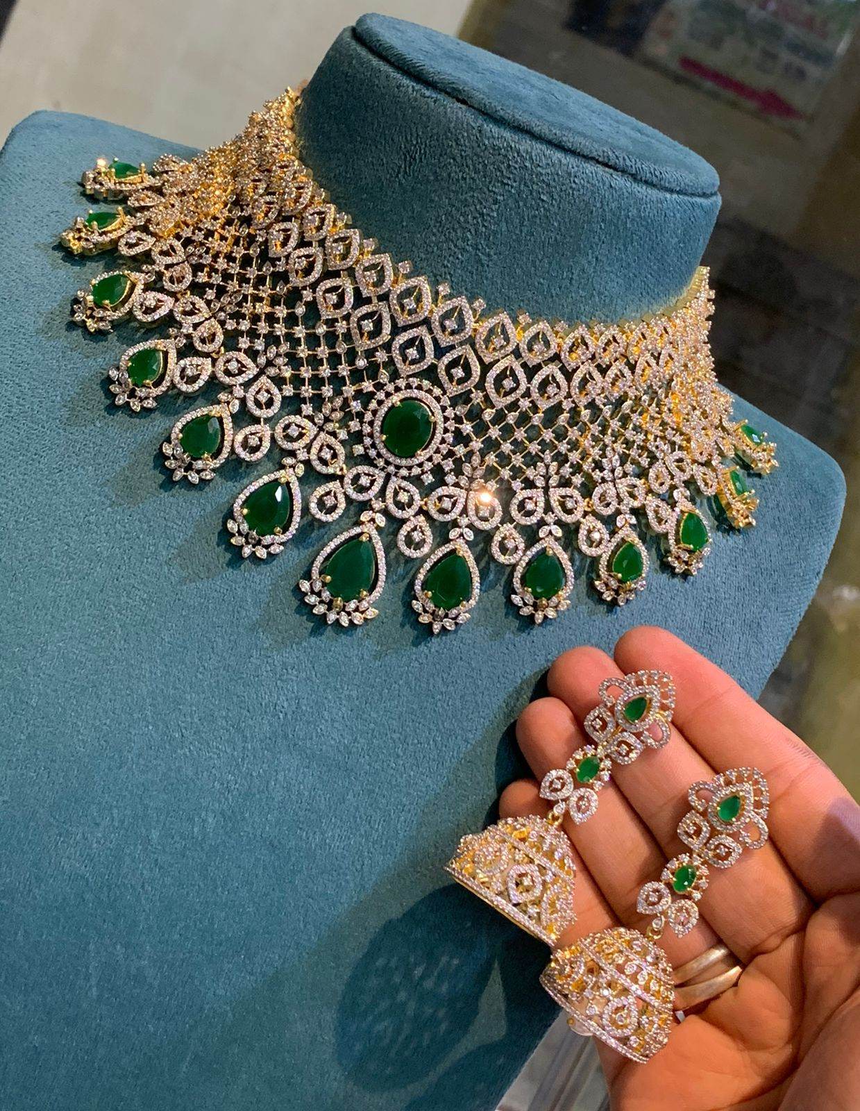 American Diamond Stones Bridal Choker - Nakshatra Jewels