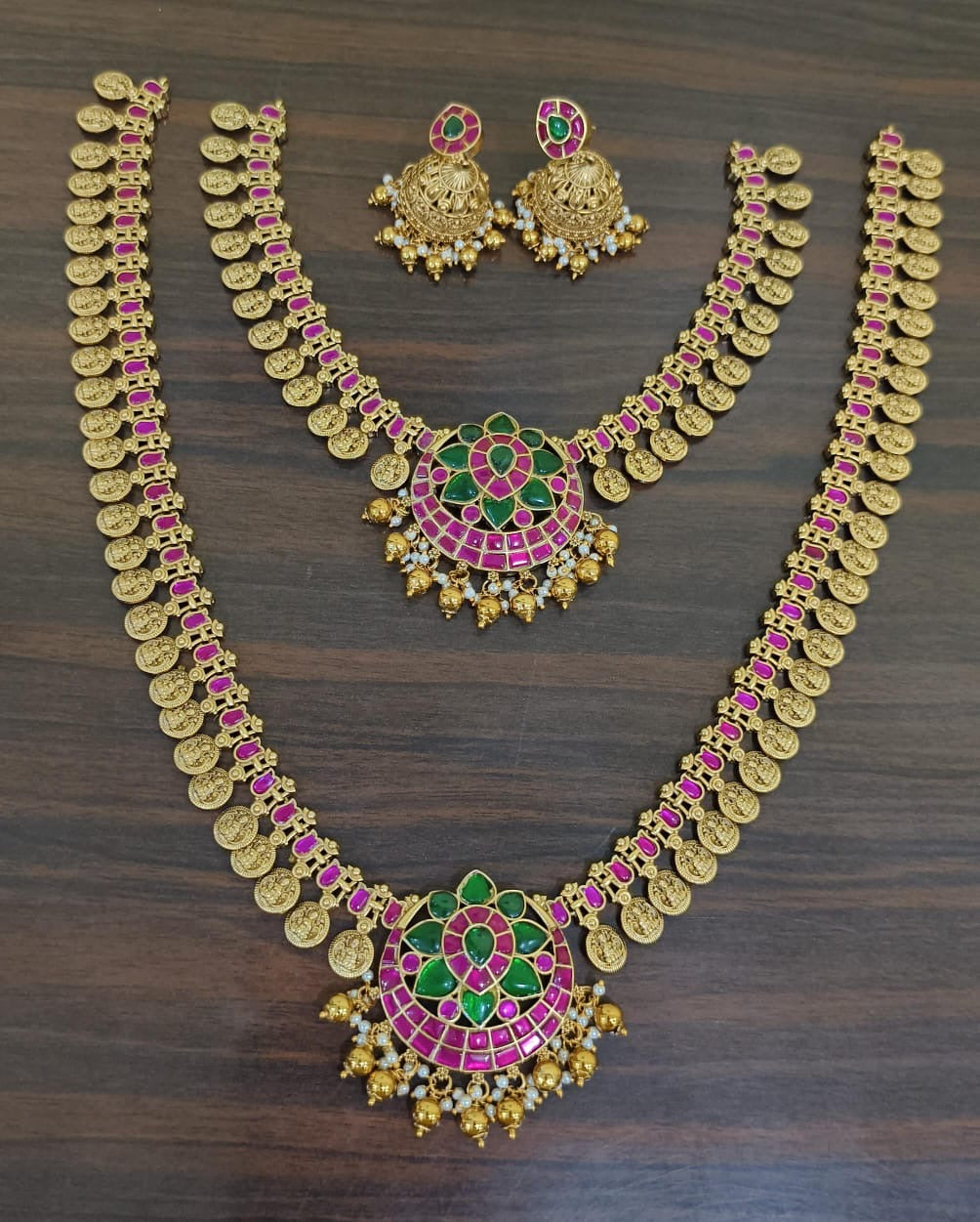Premium Matt with Kundan Stones Bridal Kaasu Combo Set