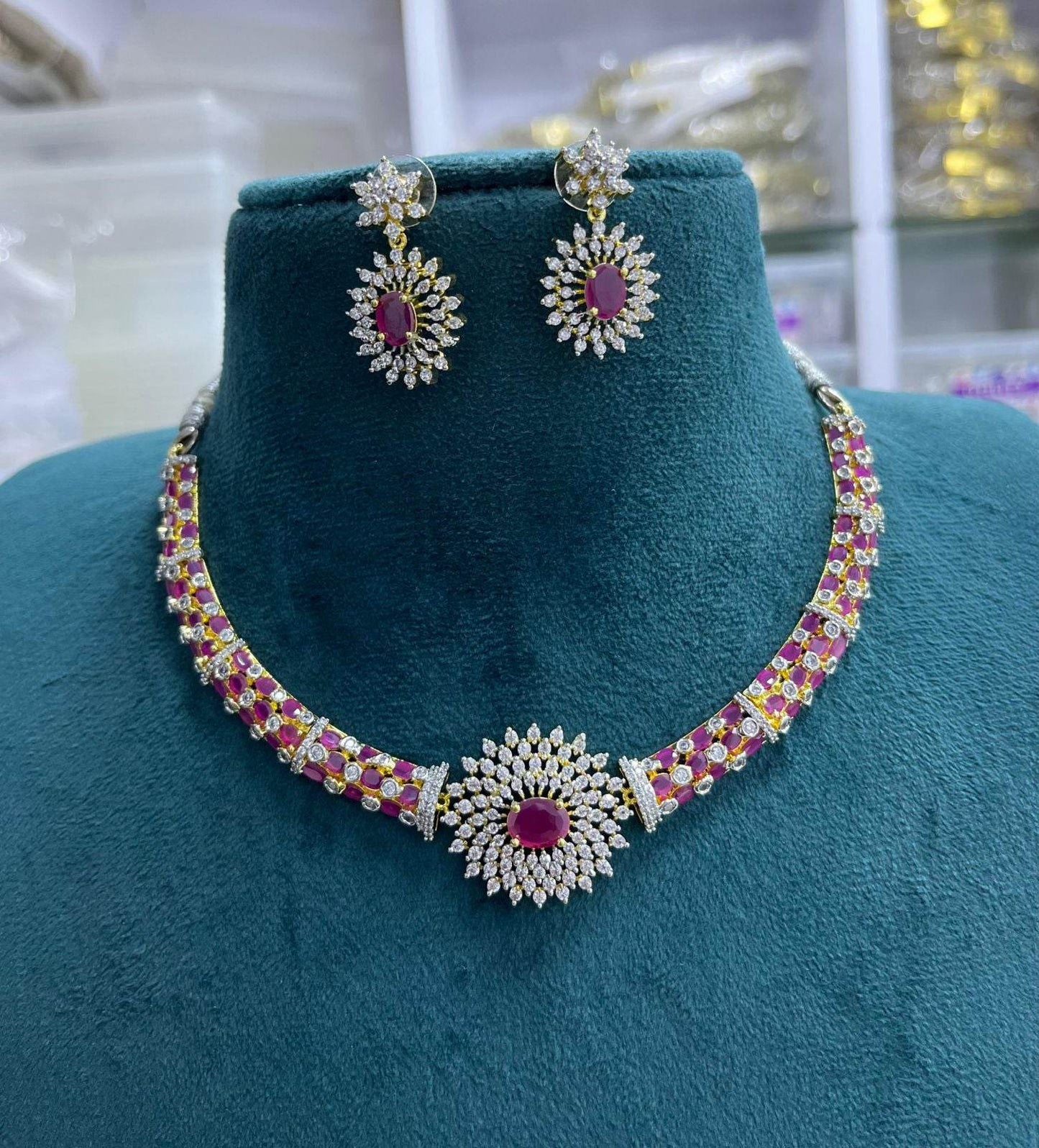 AD Stones Kante Necklace - Nakshatra Jewels