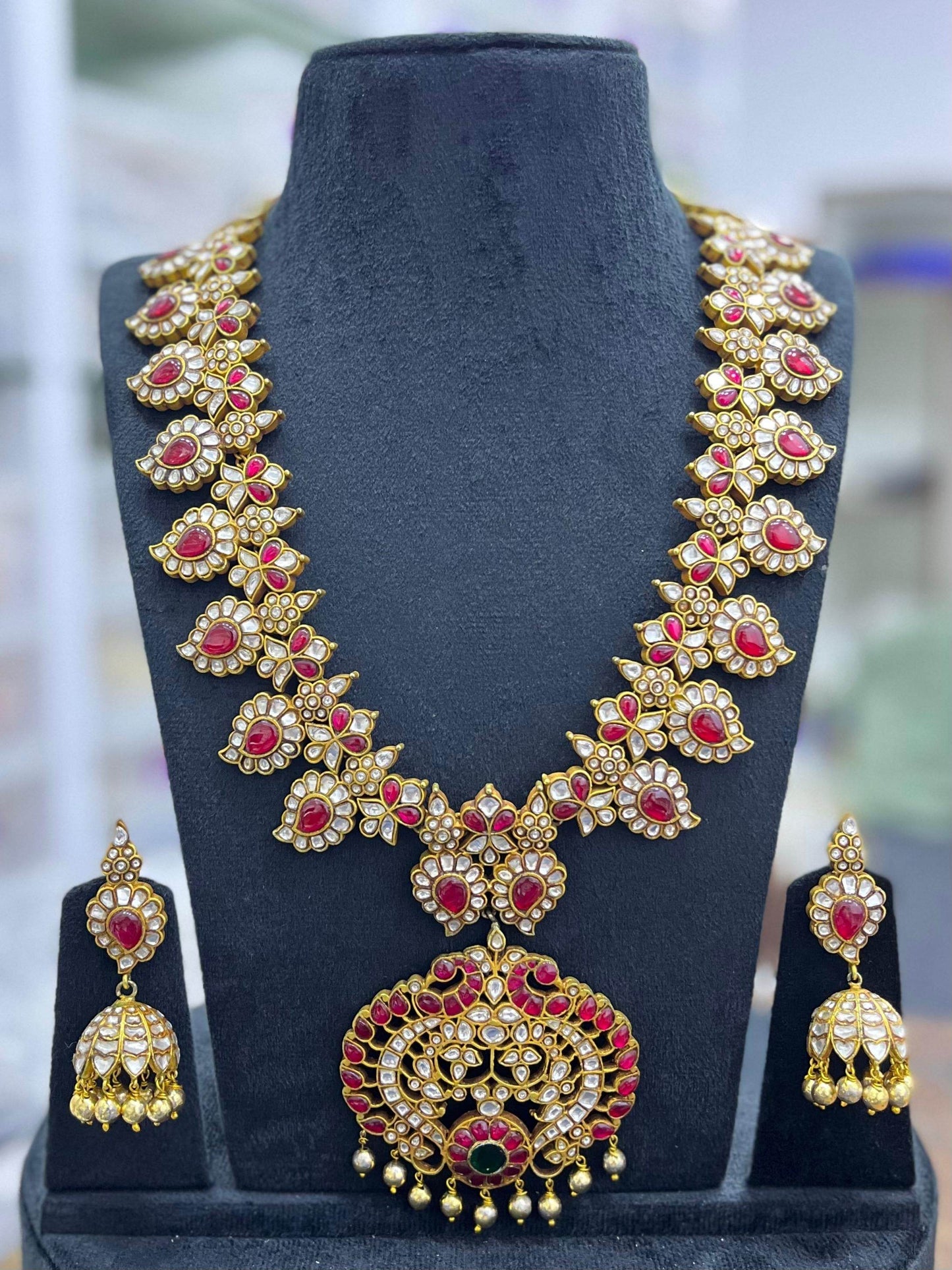 Jaadu Kundan Stones Bridal Haram - Nakshatra Jewels