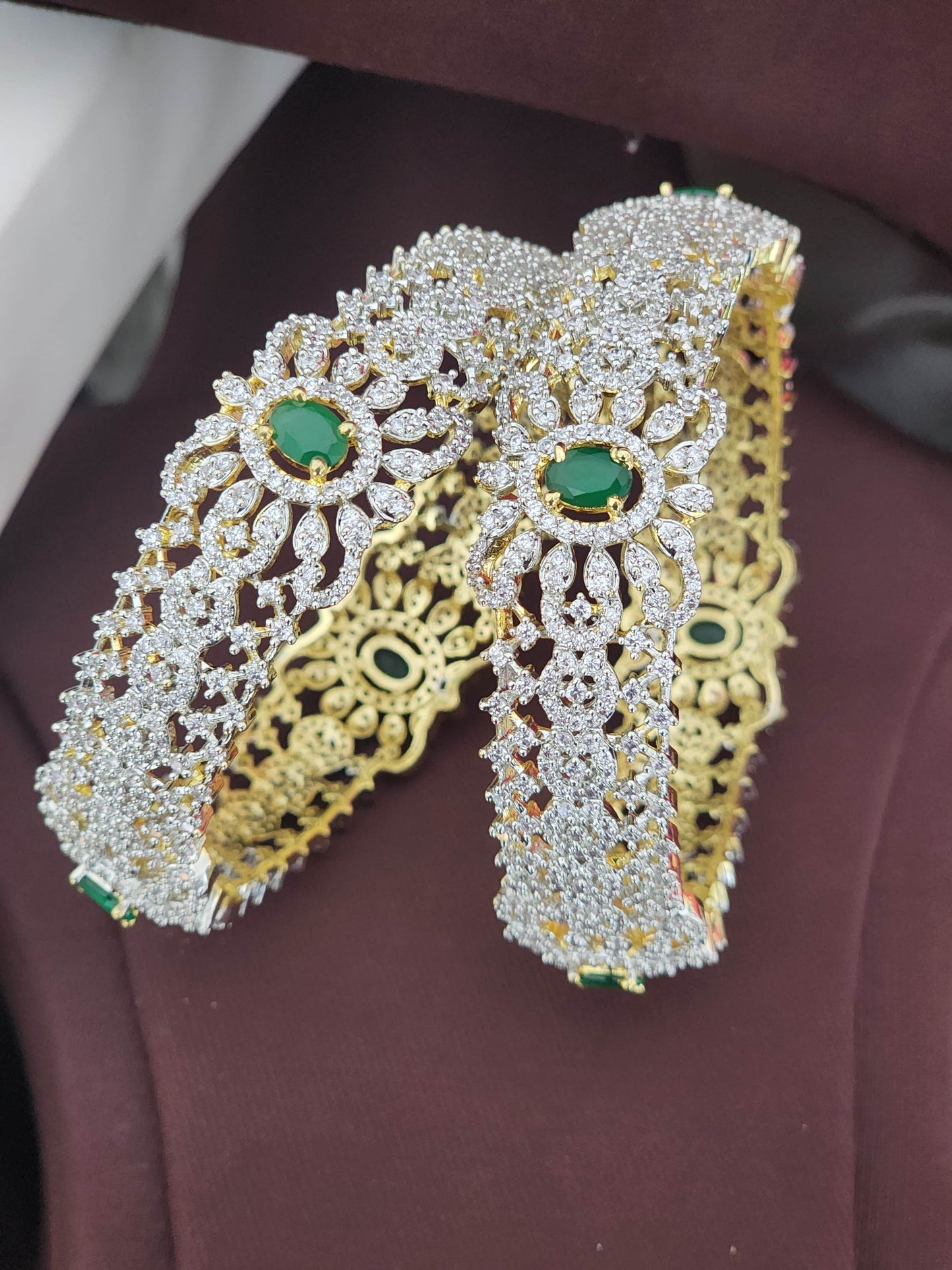 AD Stone Bangles - Nakshatra Jewels