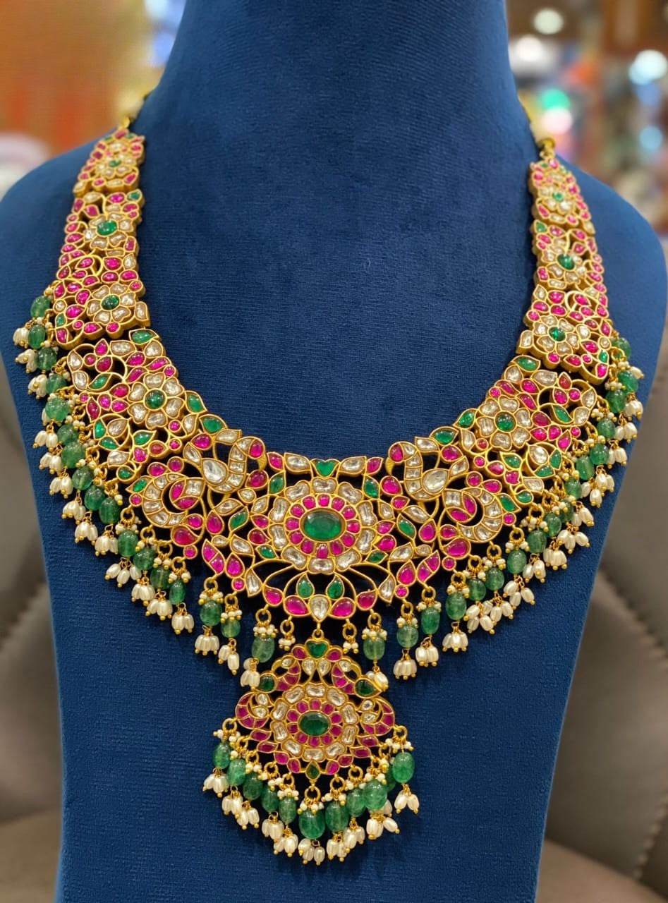 Jaadu Kundan Stones Bridal Haram - Nakshatra Jewels