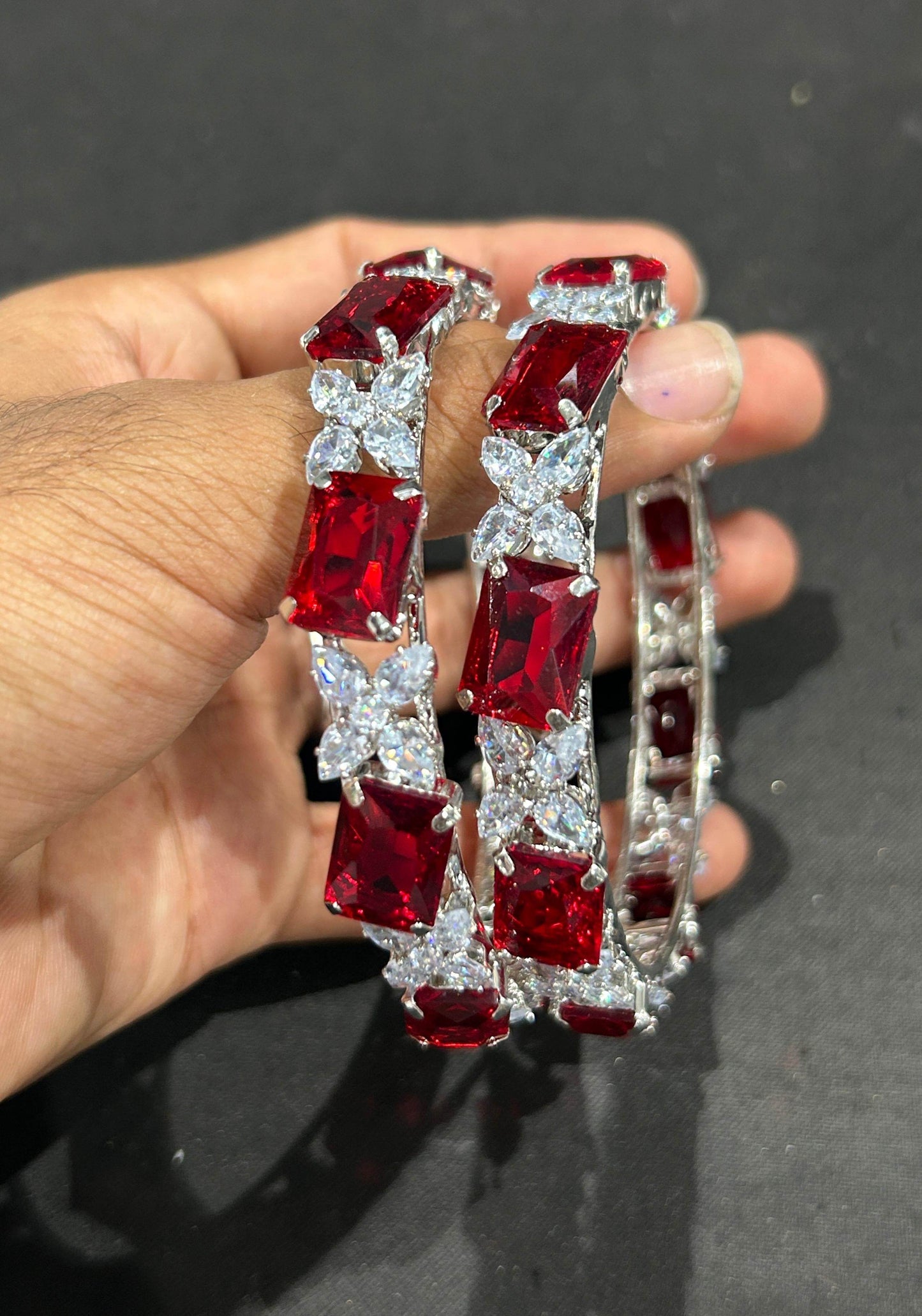 AD Stone Bangles - Nakshatra Jewels