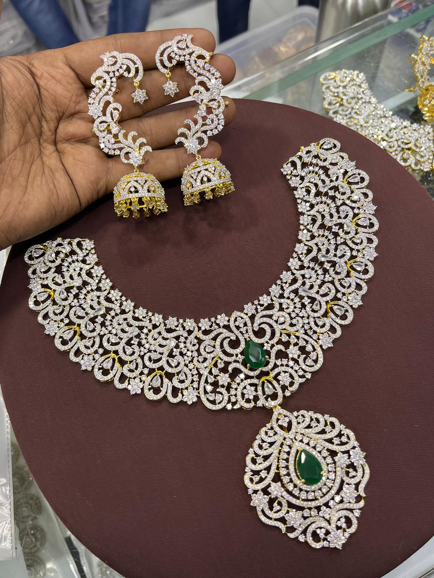 American Diamond Stones Bridal Necklace