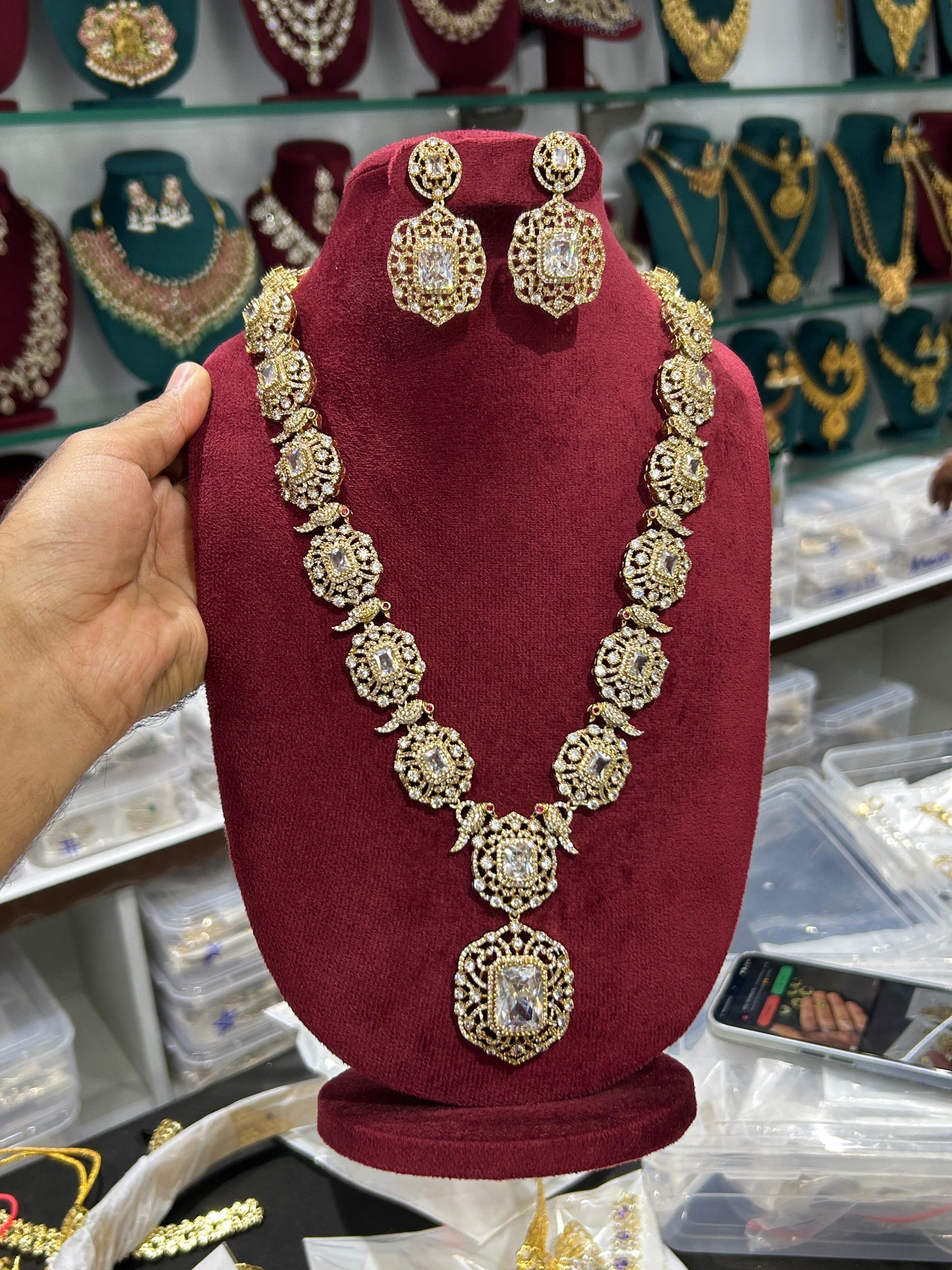 Victorian Polish with AD Stones Bridal Haram