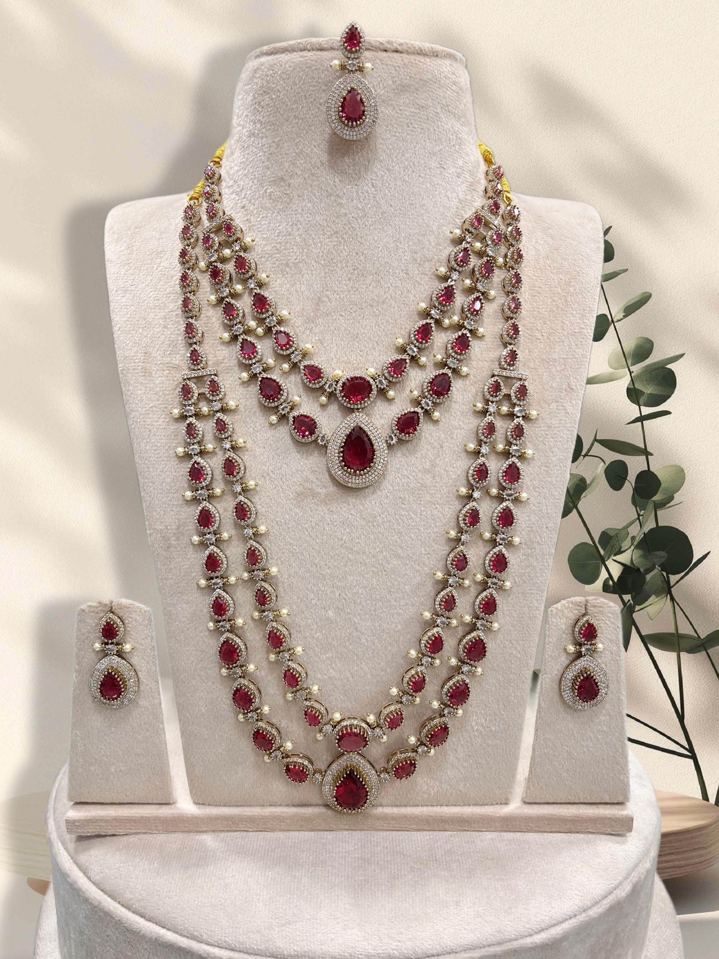 Victorian Polish with AD Stones Layer combo set - Nakshatra Jewels