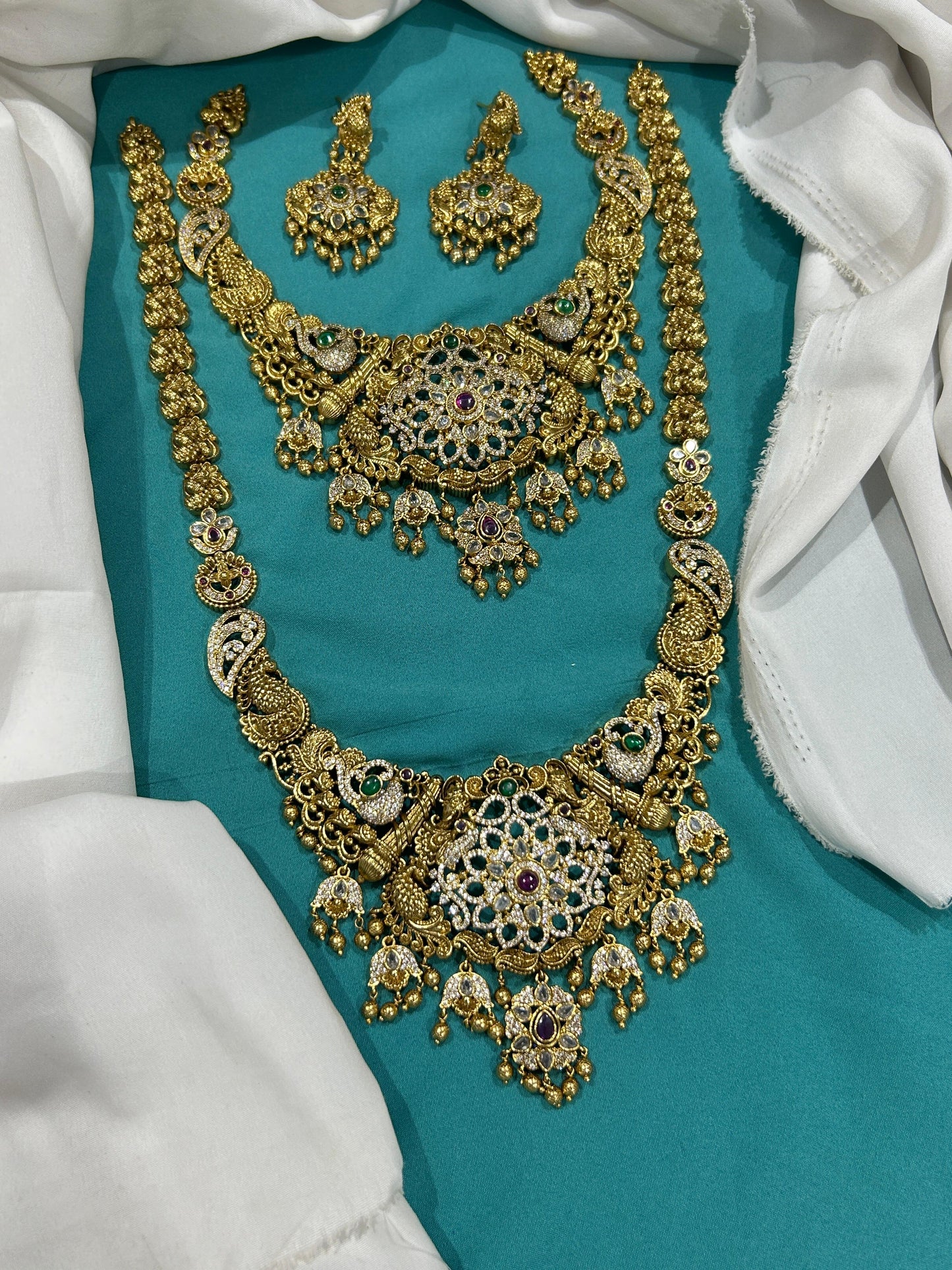 Nagasi Work with AD Stones Bridal Combo Set