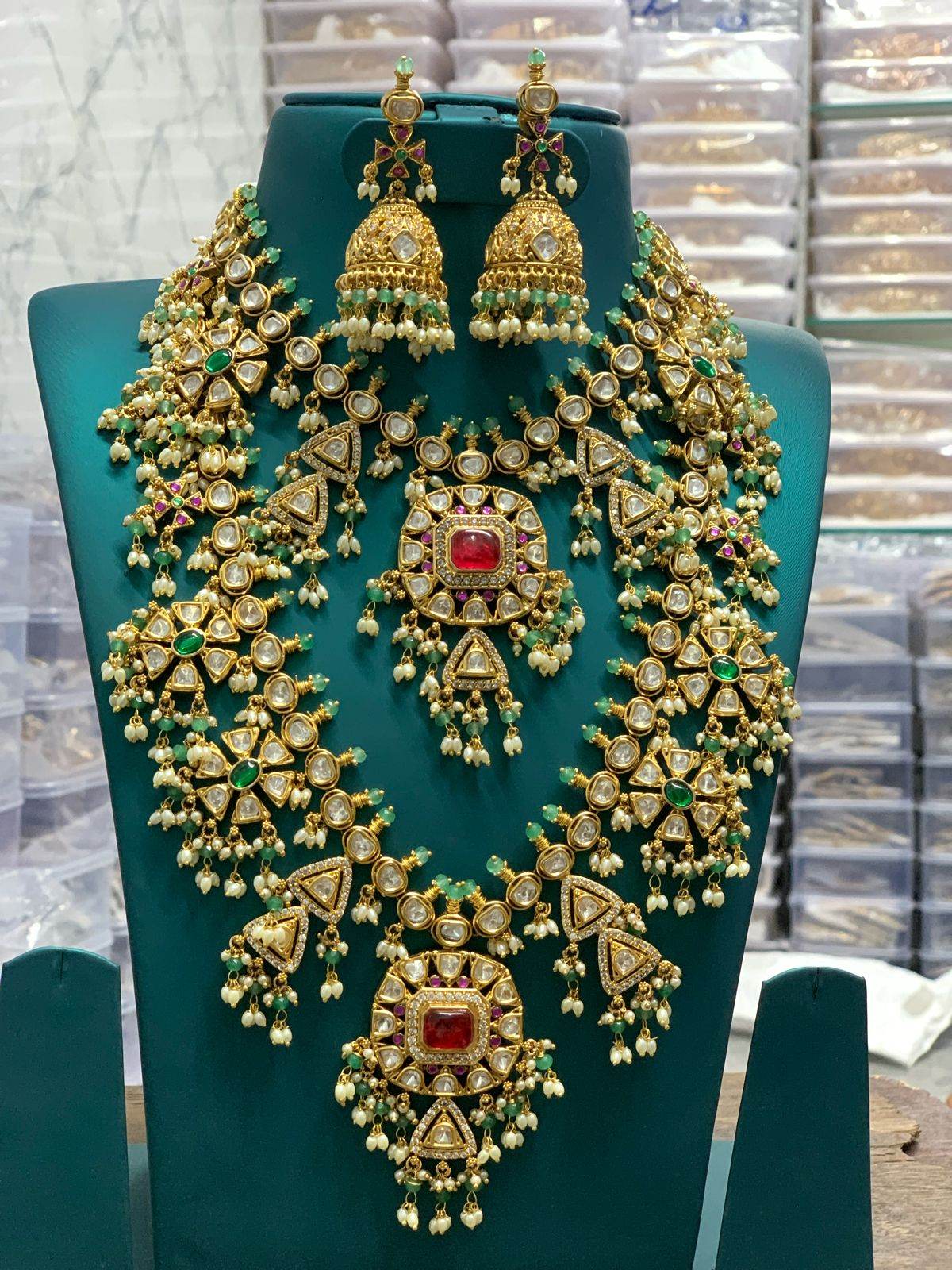 Mojonite Stones With Guttapusal Bridal Combo - Nakshatra Jewels