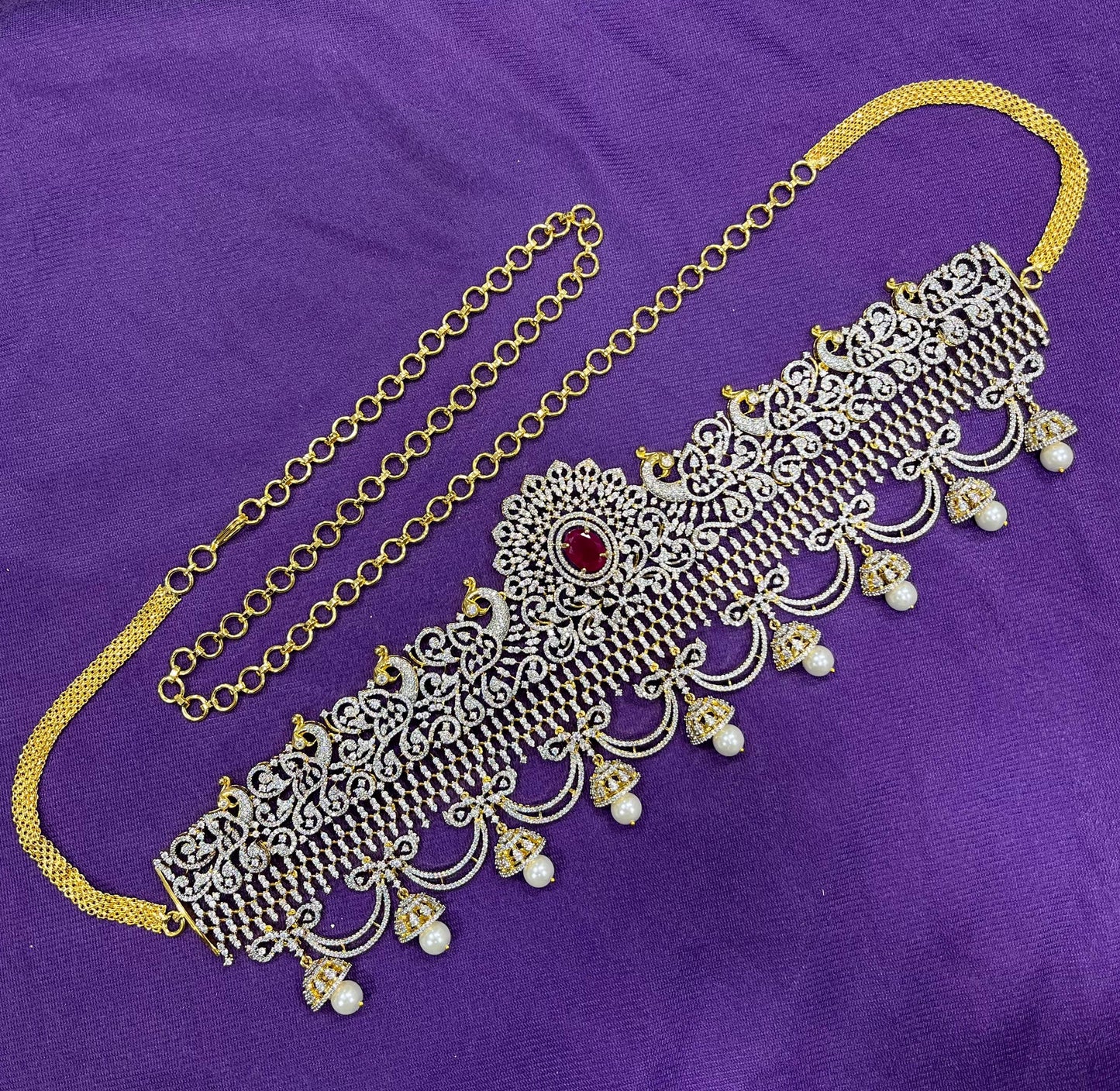 American Diamond Stones Bridal Hip Chain