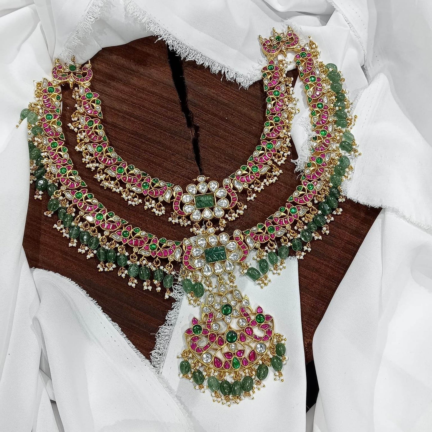 Jadau Kundan Stones Bridal Necklace - Nakshatra Jewels