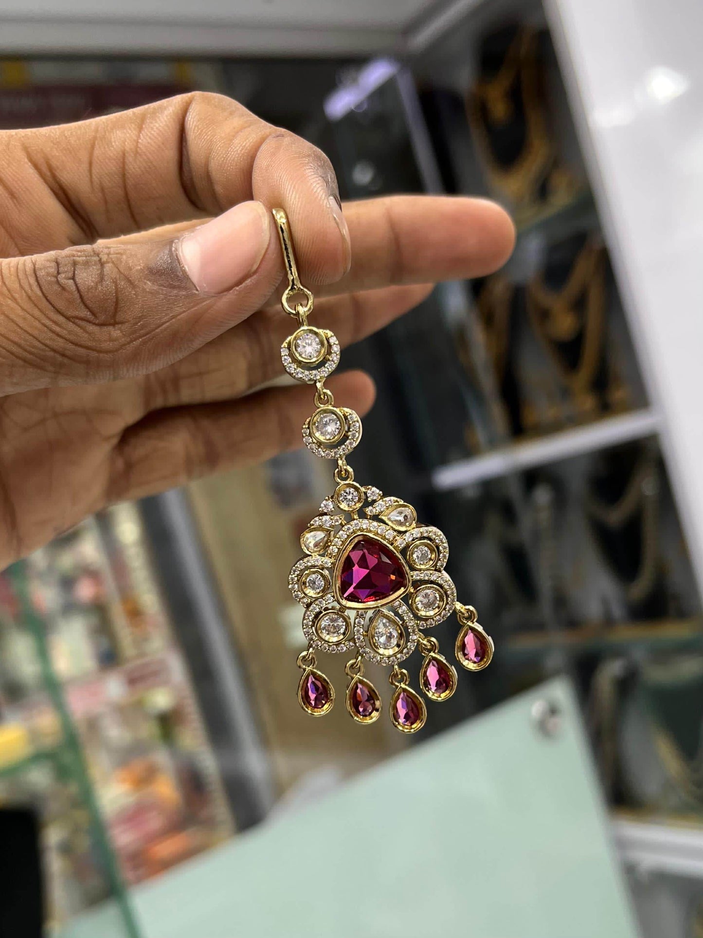 Victorian Polish AD Stones Tikka - Nakshatra Jewels