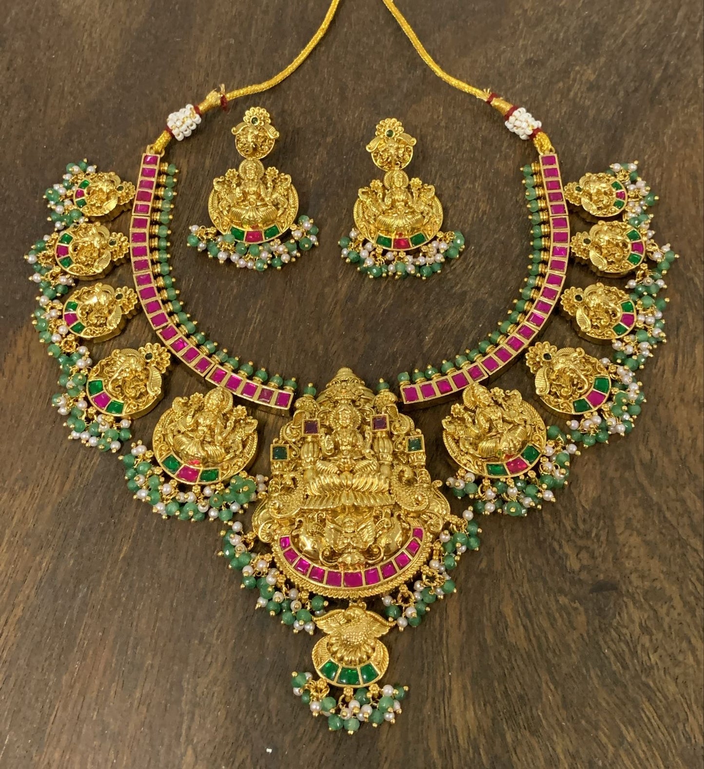 Nakshi Work with Jaadu Kundan Stones Bridal Necklace