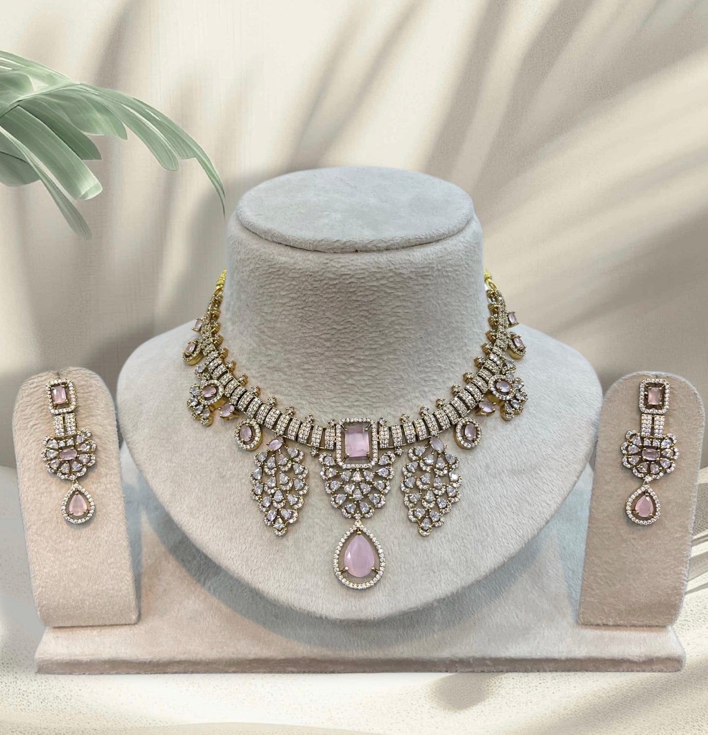 Victorian Polish AD Stones Necklace