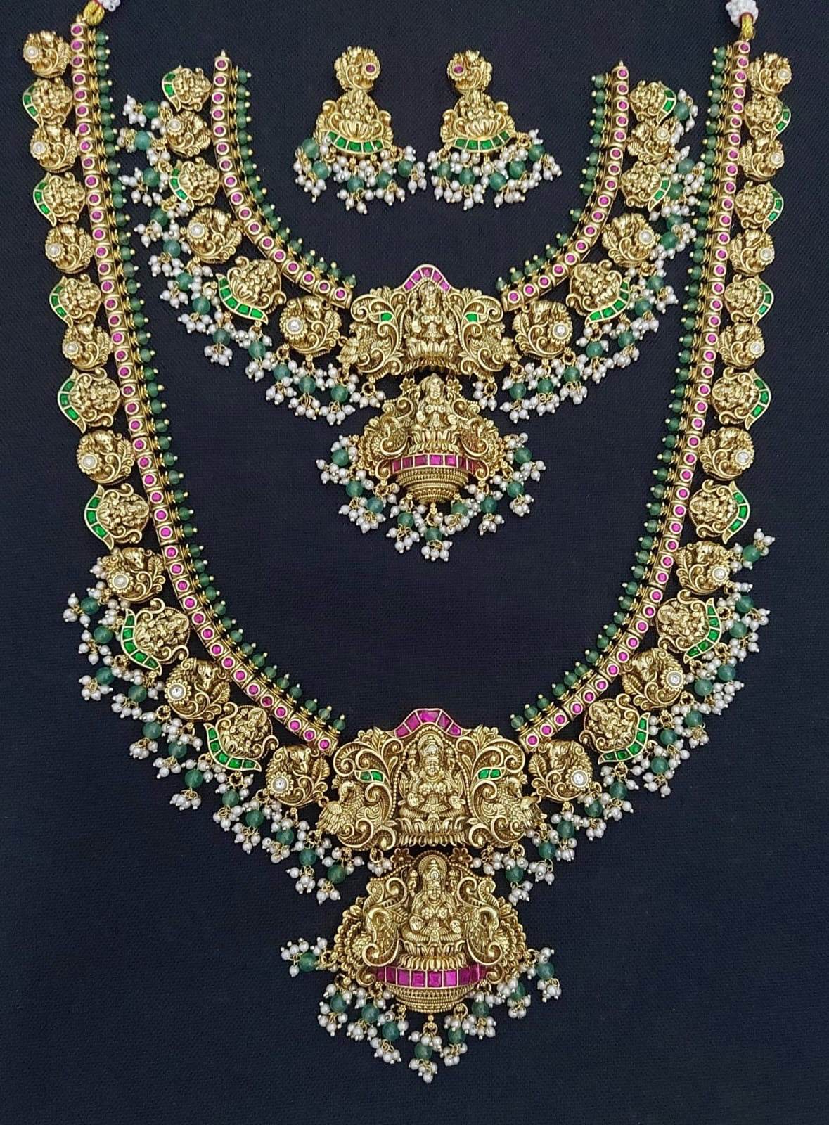 Nakshi Work with Jaadu Kundan Stones Bridal Set - Nakshatra Jewels
