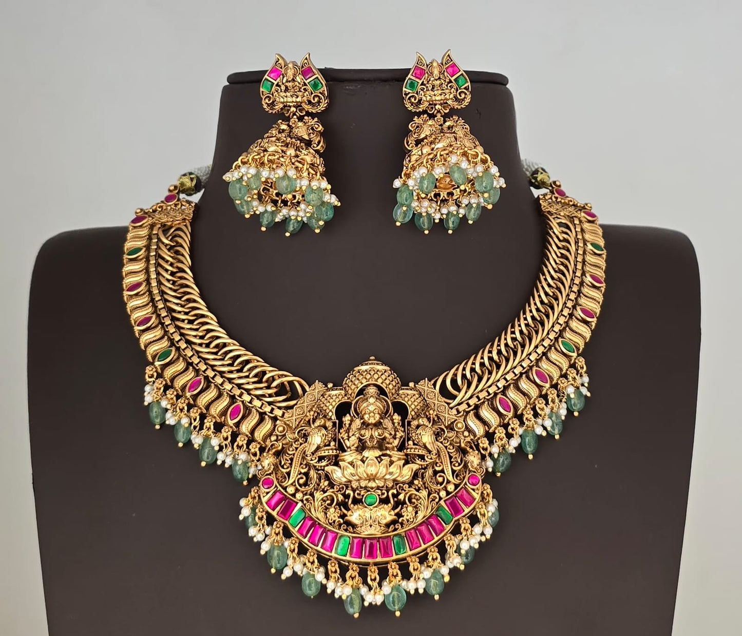 Nakshi Work with Kundan Stones Bridal Necklace