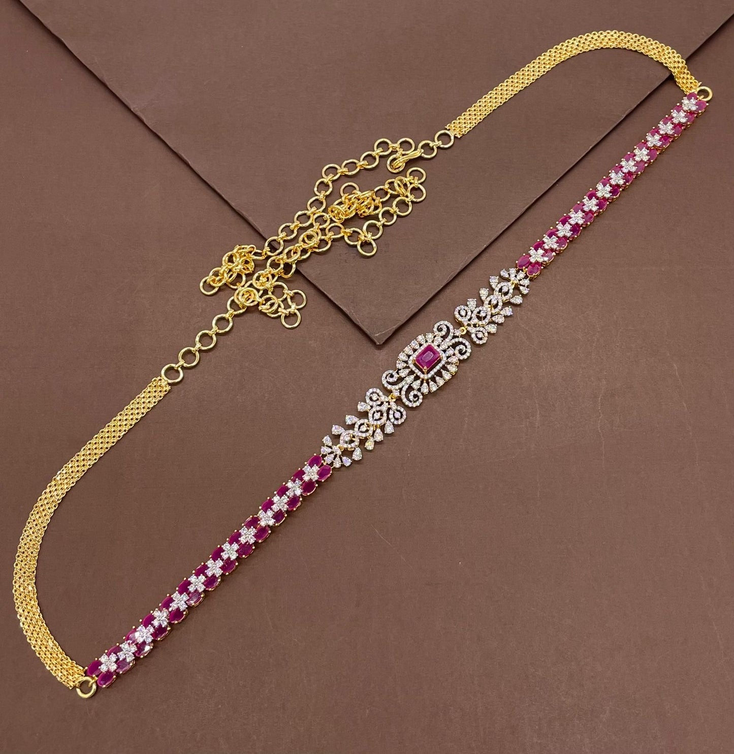 American Diamond Stones Hip Chain