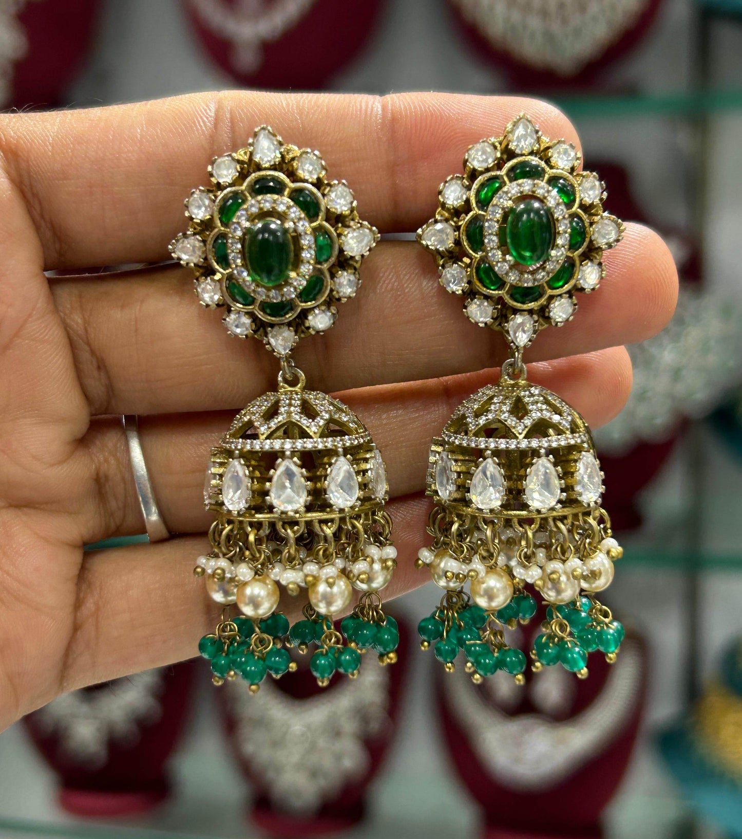 Mossianite Stones Bridal Earrings - Nakshatra Jewels