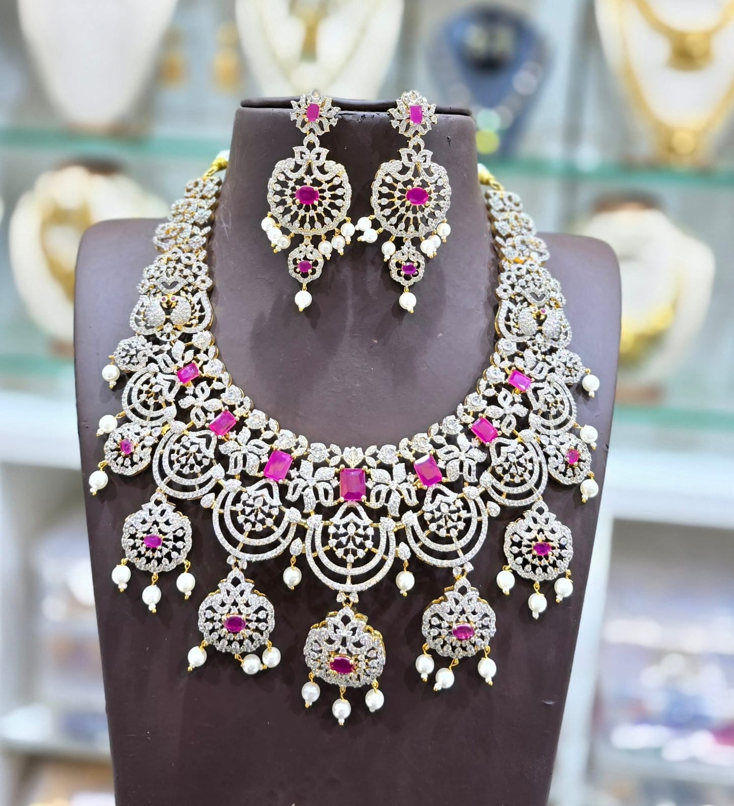 American Diamond Stones Bridal Necklace
