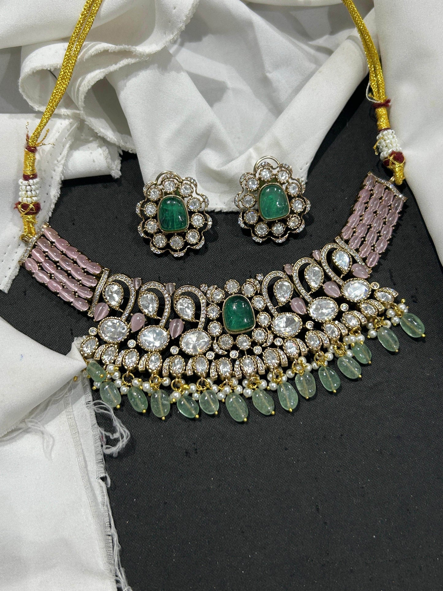 Moissanite Stones Bridal Necklace - Nakshatra Jewels