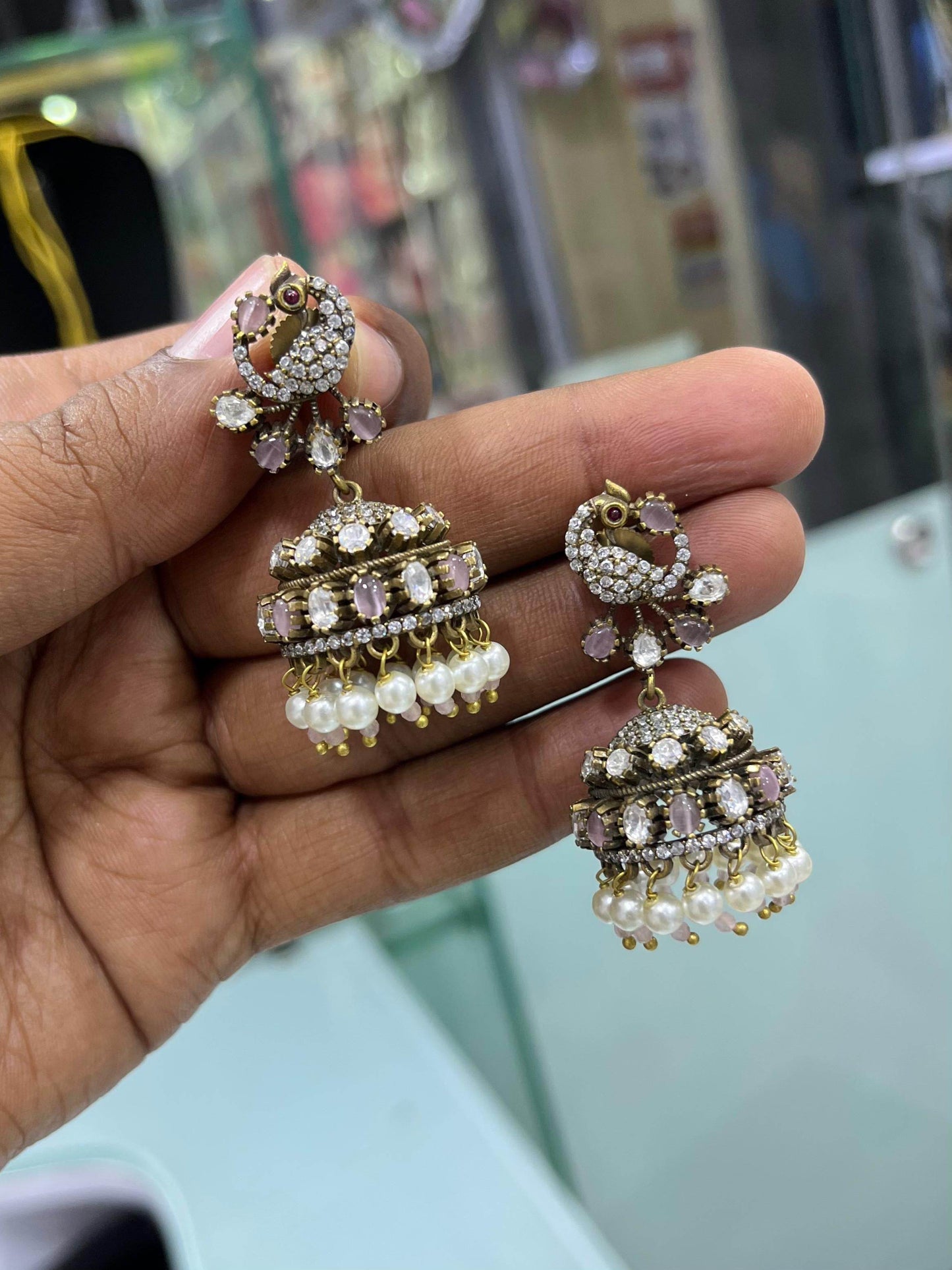 Mossianite Stones Bridal Earrings - Nakshatra Jewels