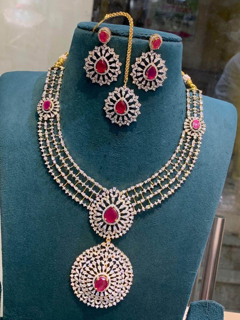 American Diamond Stones Necklace - Nakshatra Jewels