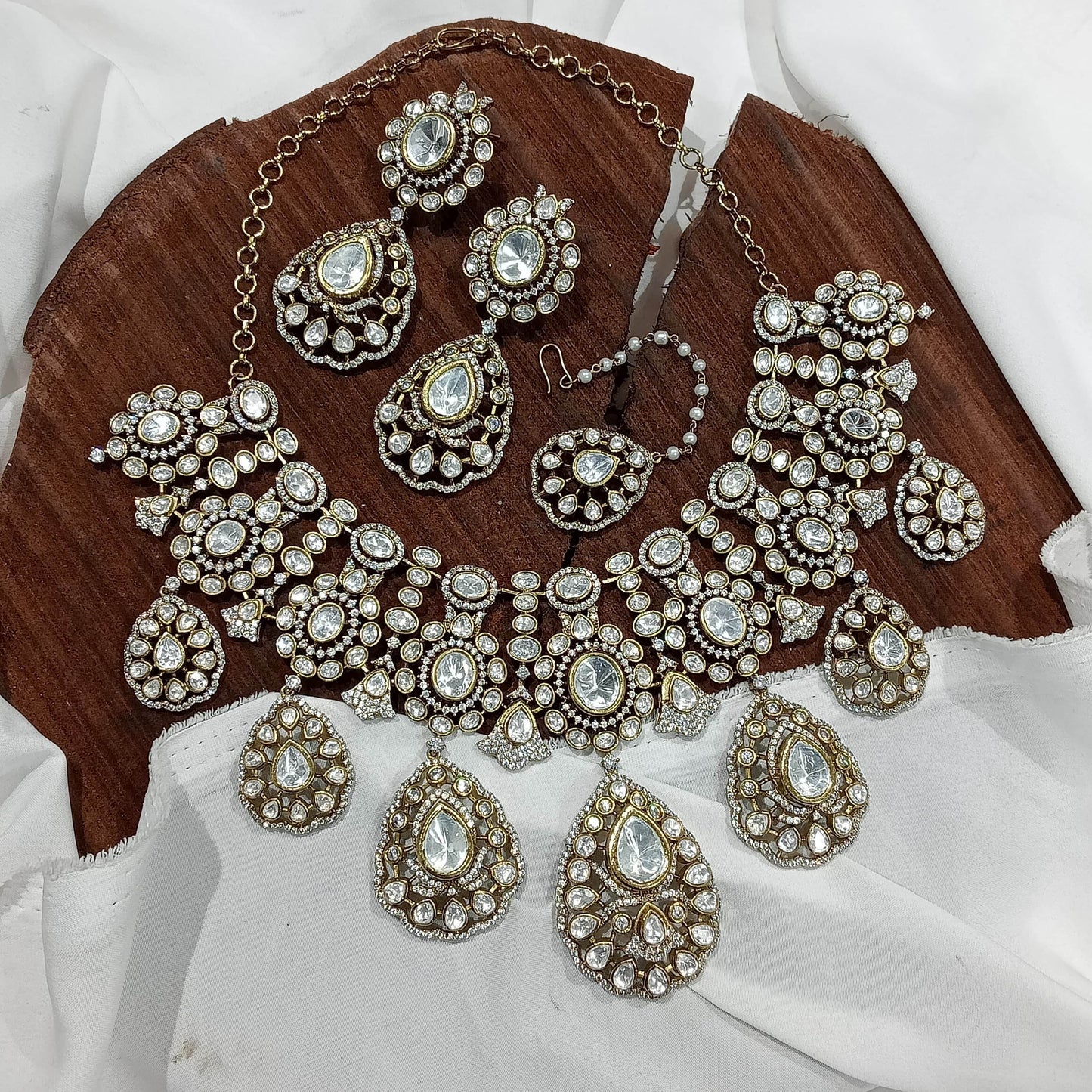 Moissanite Stones Bridal Necklace - Nakshatra Jewels