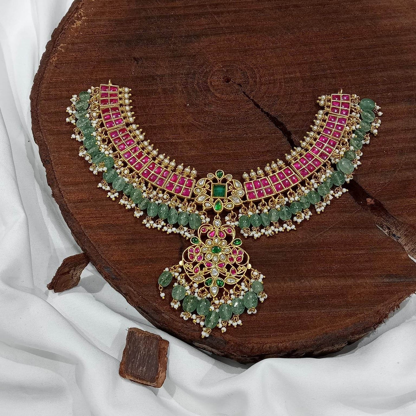 Jaadu Kundan Stones Bridal Necklace - Nakshatra Jewels