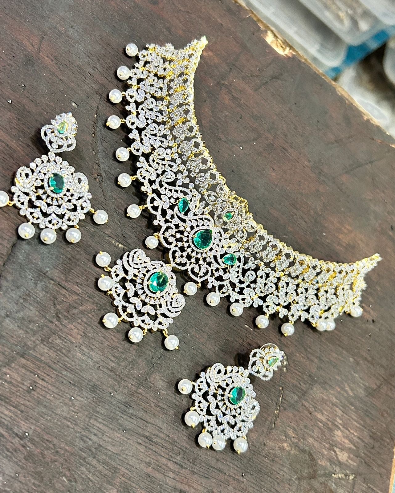 American Diamond Stones Bridal Choker