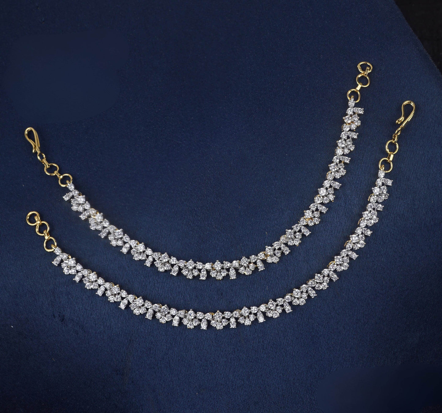 AD Stones Ear Chains - Nakshatra Jewels
