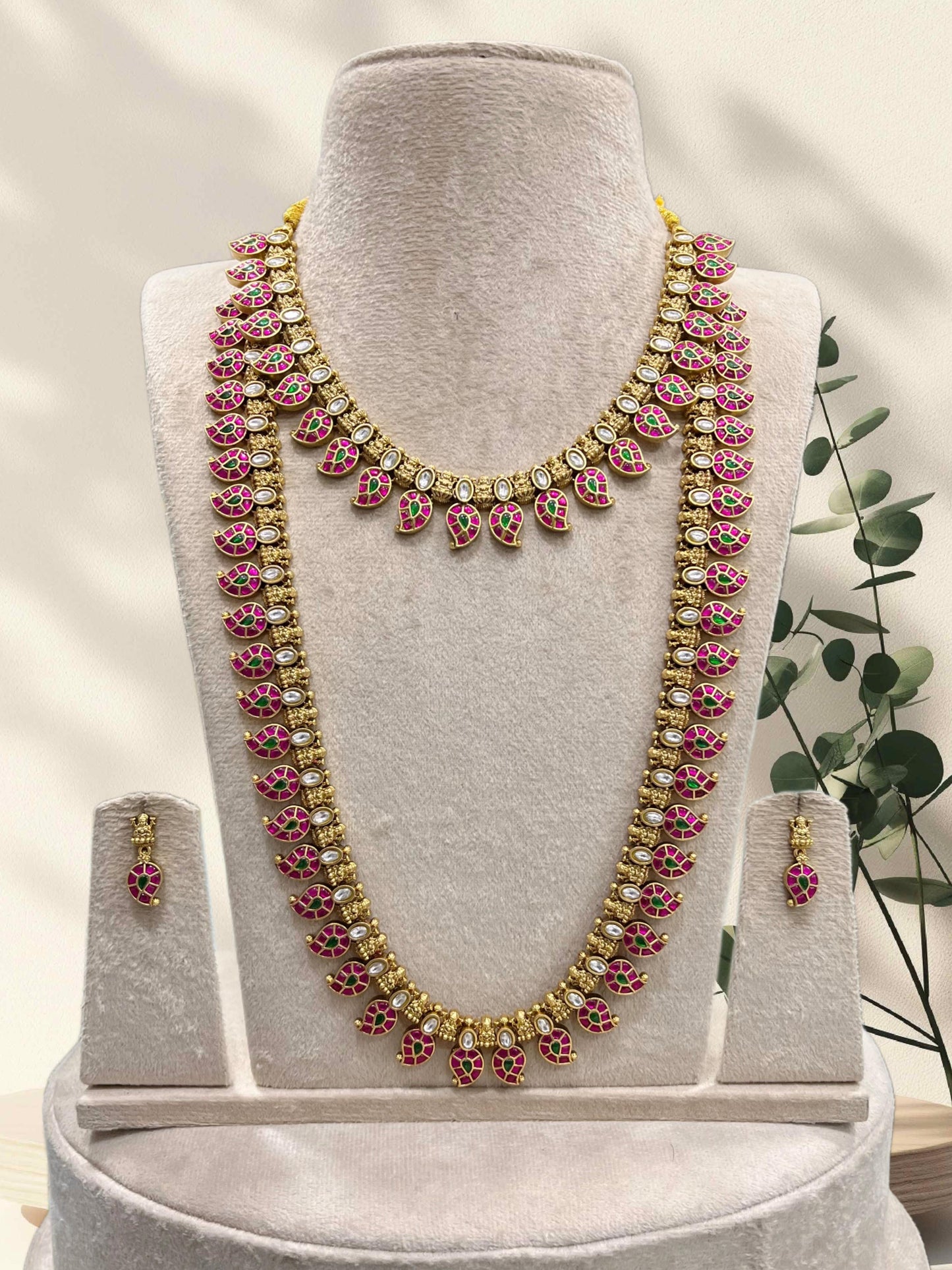 Nakshi Work with Jaadu Kundan Stones and Bridal Combo Set