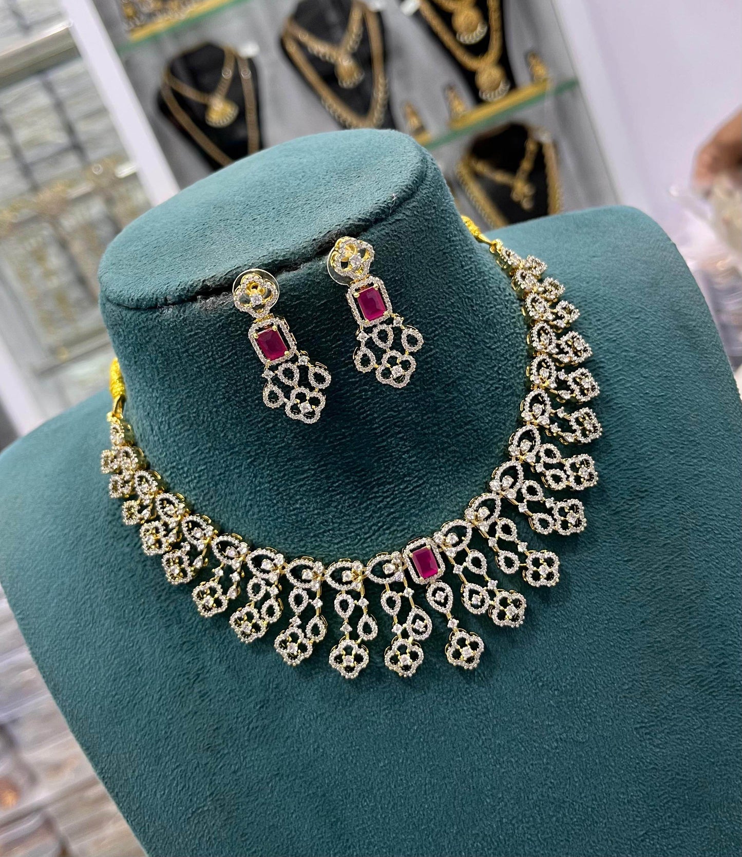 American Diamond Stones Necklace