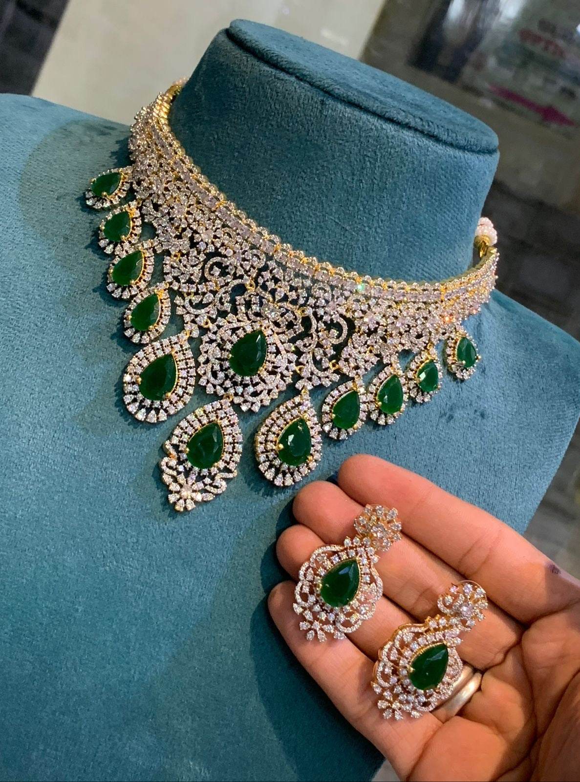 American Diamond Stones Bridal Choker - Nakshatra Jewels