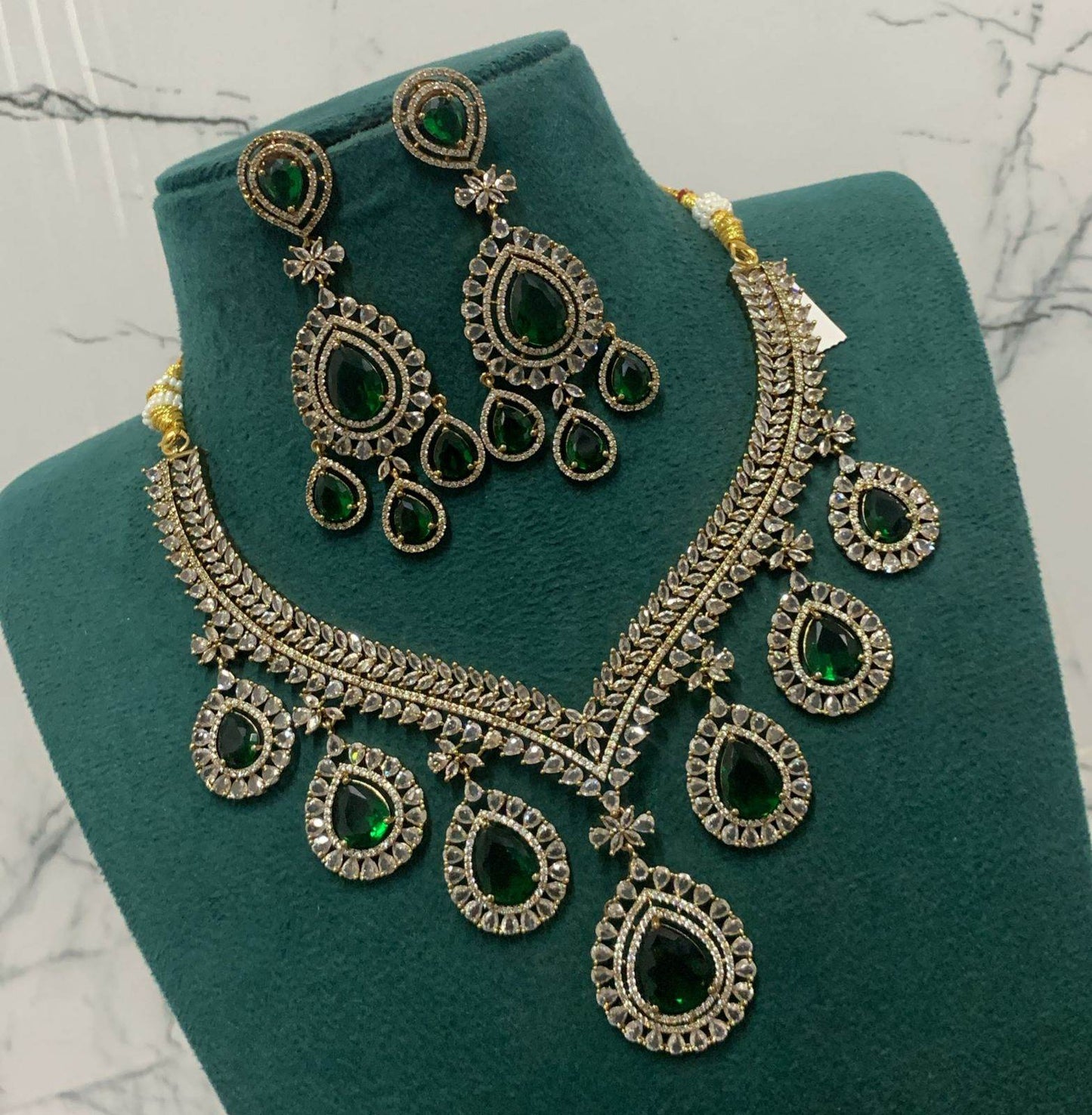 Victorian Polish AD Stones Necklace - Nakshatra Jewels