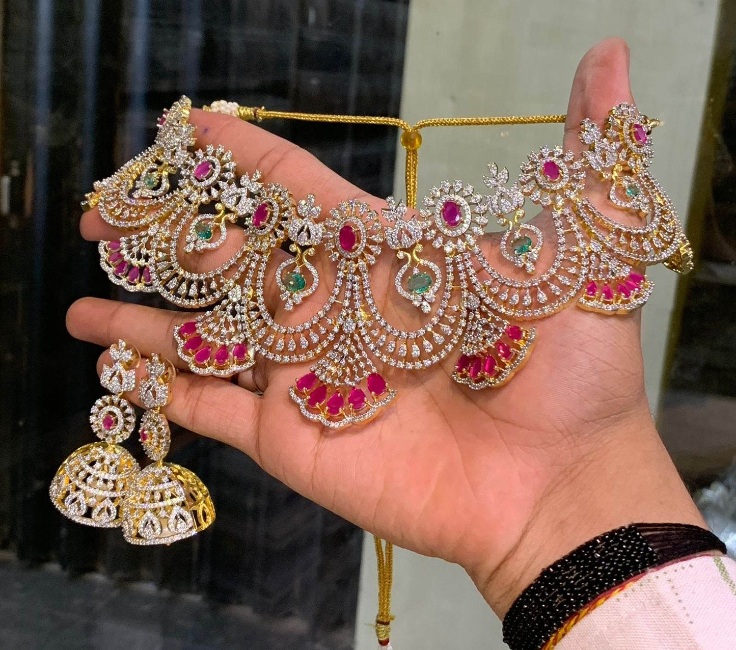 American Diamond Stones Bridal Choker - Nakshatra Jewels