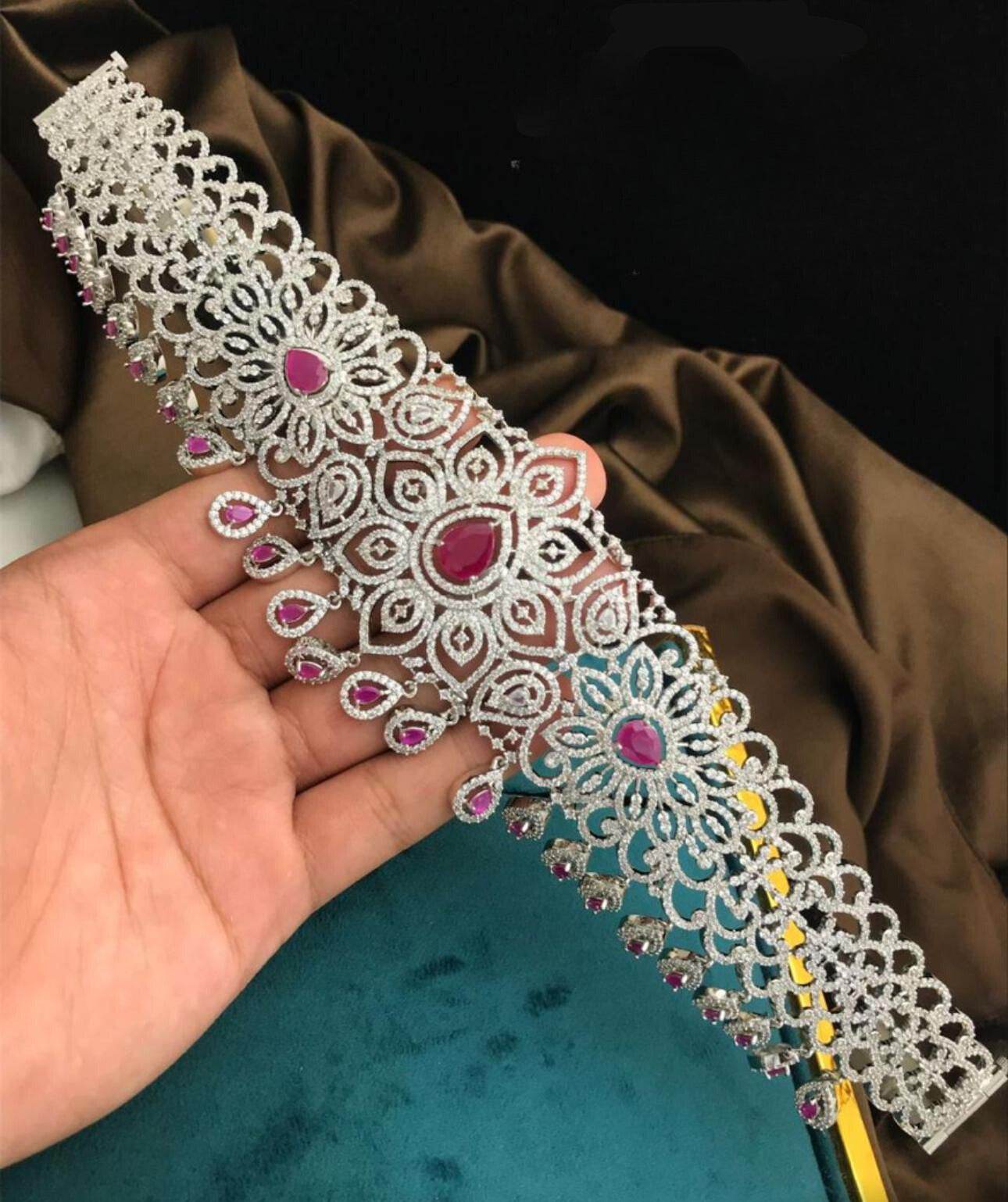 American Diamond Stones Bridal Hip Belt - Nakshatra Jewels