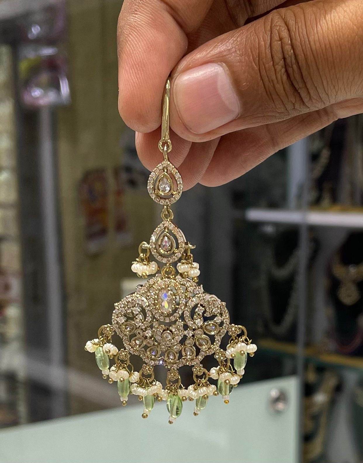 Victorian Polish with AD Stones Tikka - Nakshatra Jewels