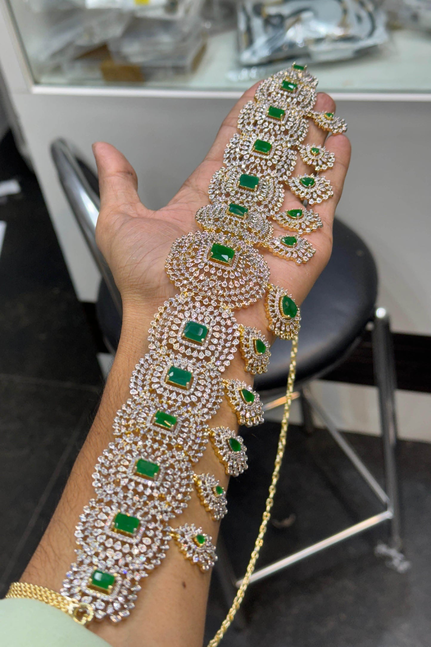 American Diamond Stones Bridal Hip Chain - Nakshatra Jewels