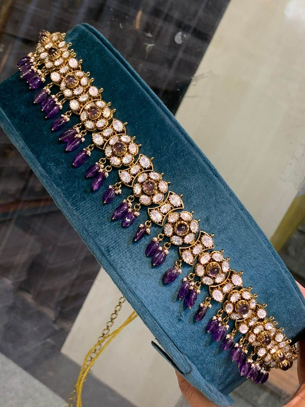Moissanite Stones Bridal Hip Chain - Nakshatra Jewels
