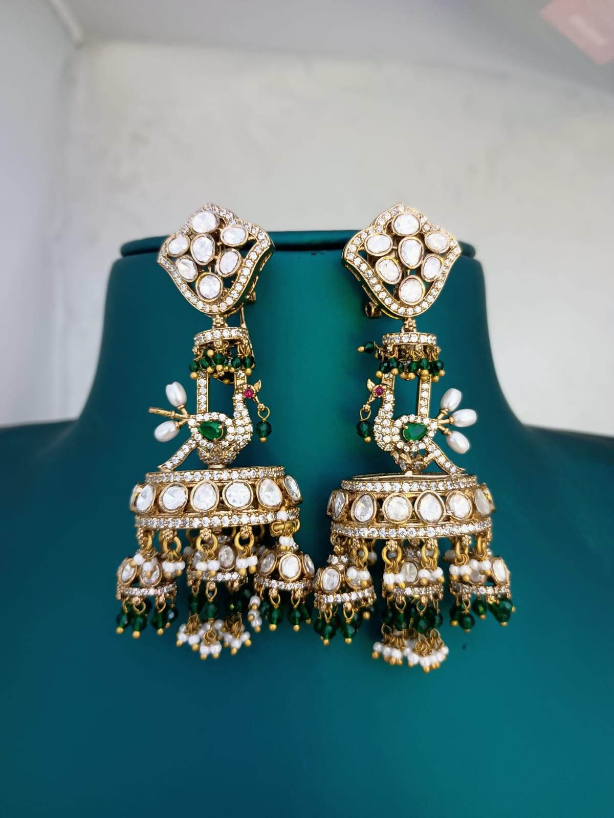 Mossianite Stones Bridal Earrings - Nakshatra Jewels