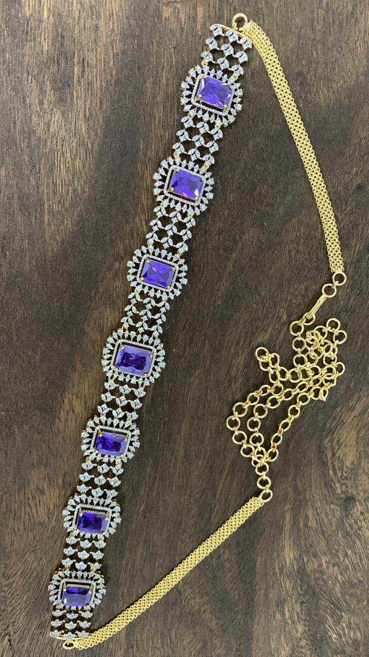 American Diamond Stones Bridal Hip Chain - Nakshatra Jewels