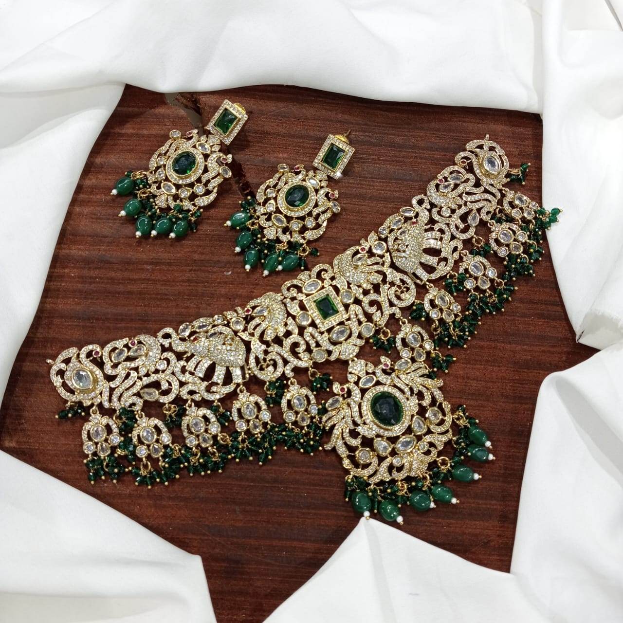 Victorian Polish with AD Stones Choker - Nakshatra Jewels